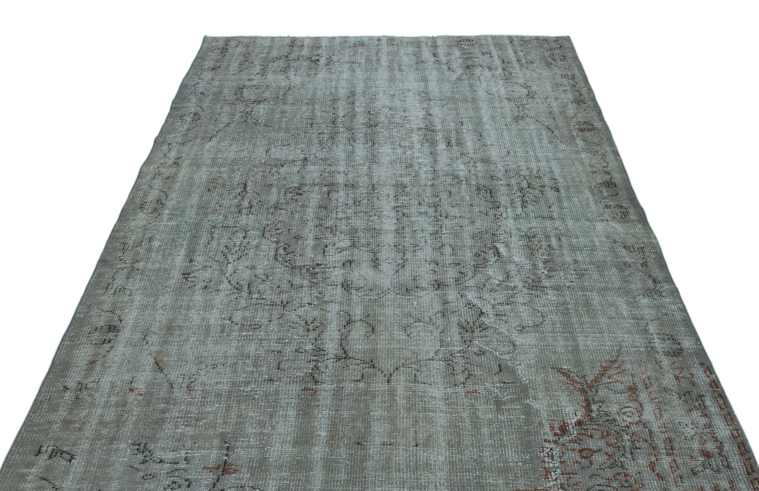 Atina Grey Vintage Wool Handmade Area Rug 5'8" x 9'7"
