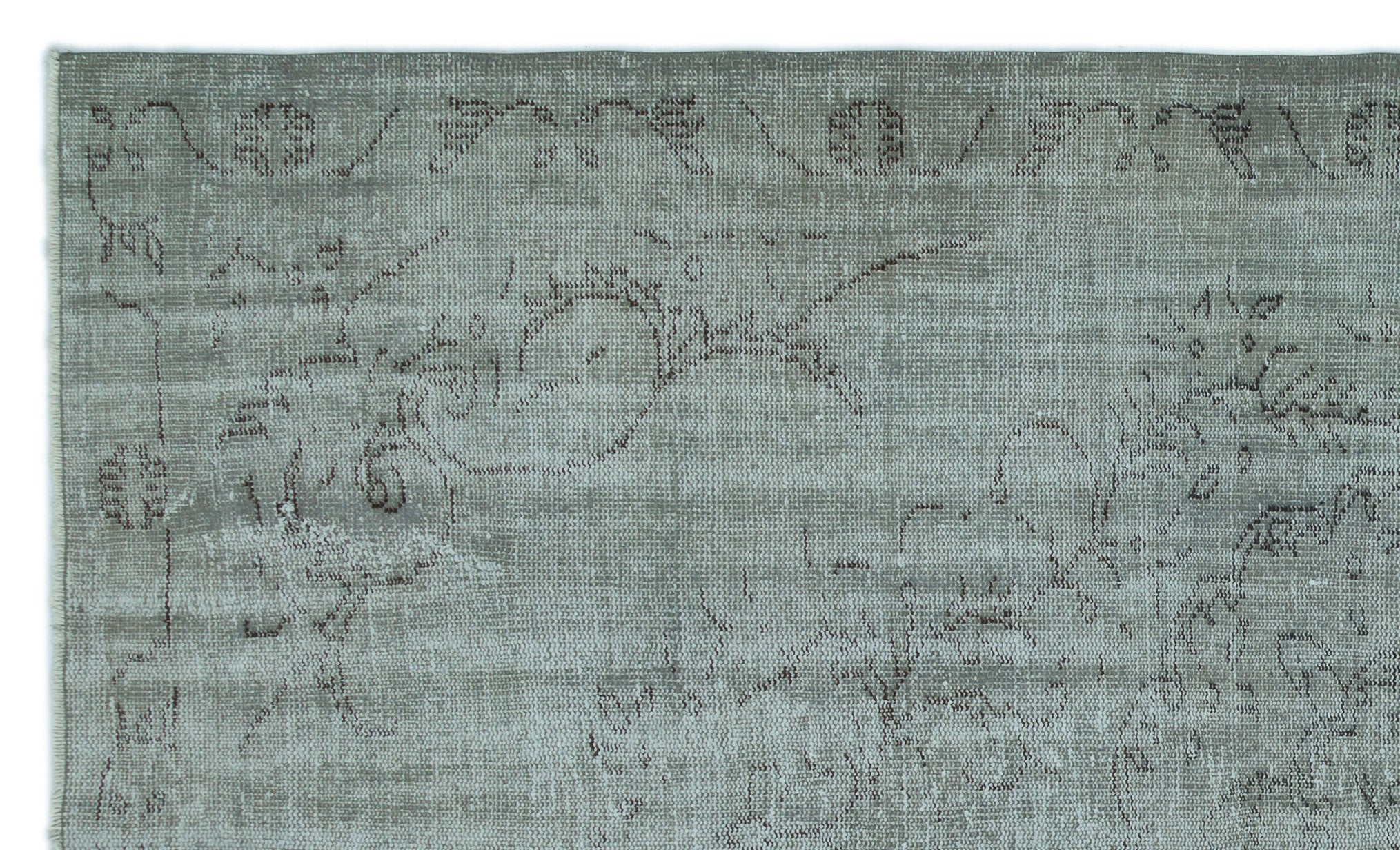 Atina Grey Vintage Wool Handmade Area Rug 5'8" x 9'7"