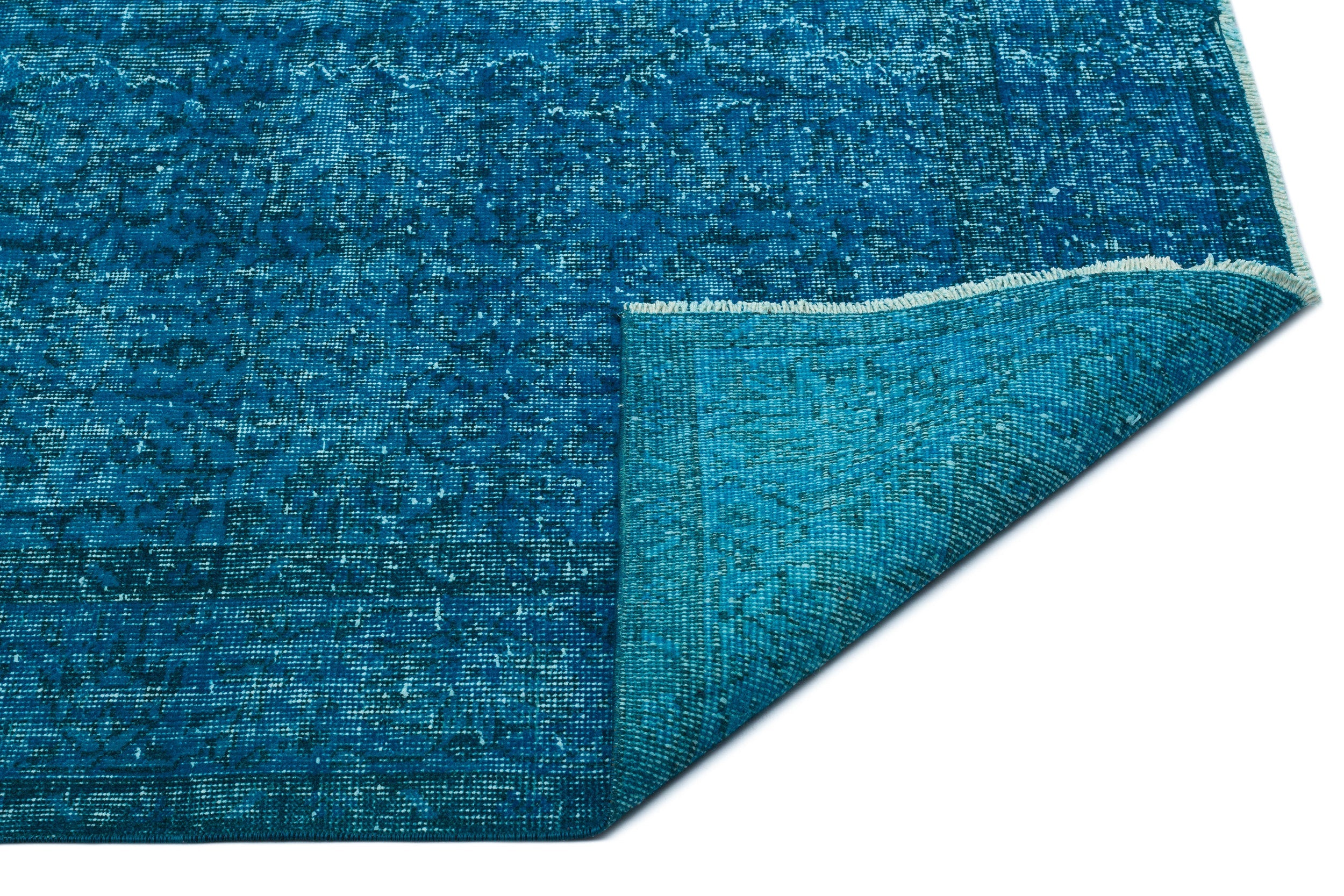 Atina Turquoise Vintage Wool Handmade Area Rug 5'4" x 9'1"