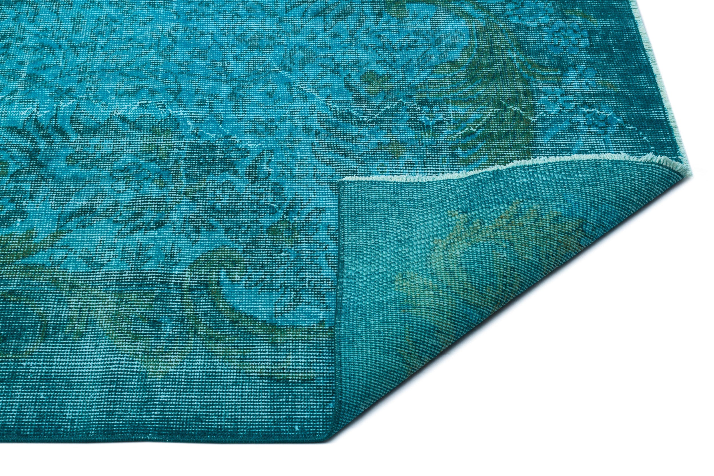 Atina Turquoise Vintage Wool Handmade Area Rug 5'9" x 9'3"