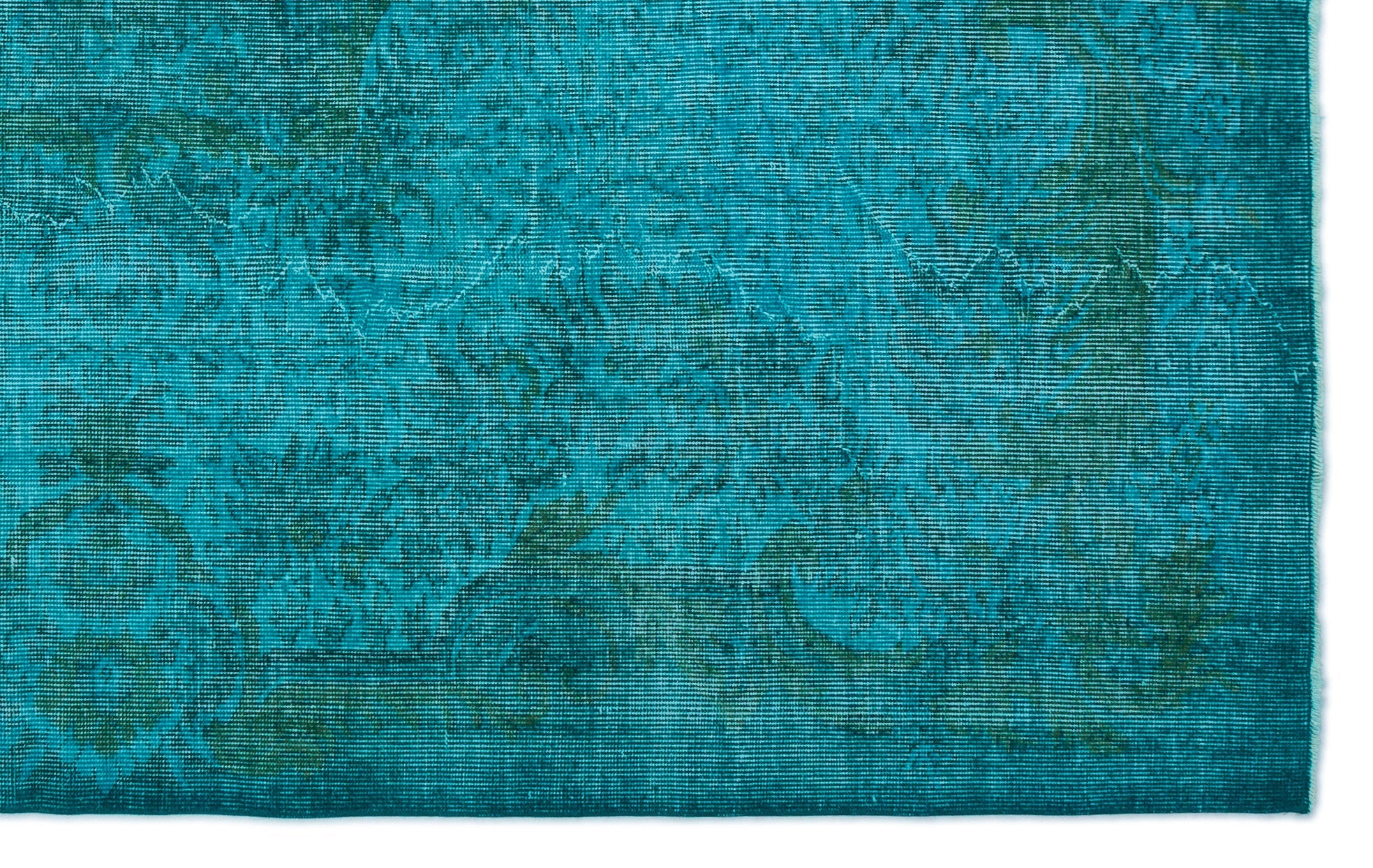 Atina Turquoise Vintage Wool Handmade Area Rug 5'9" x 9'3"