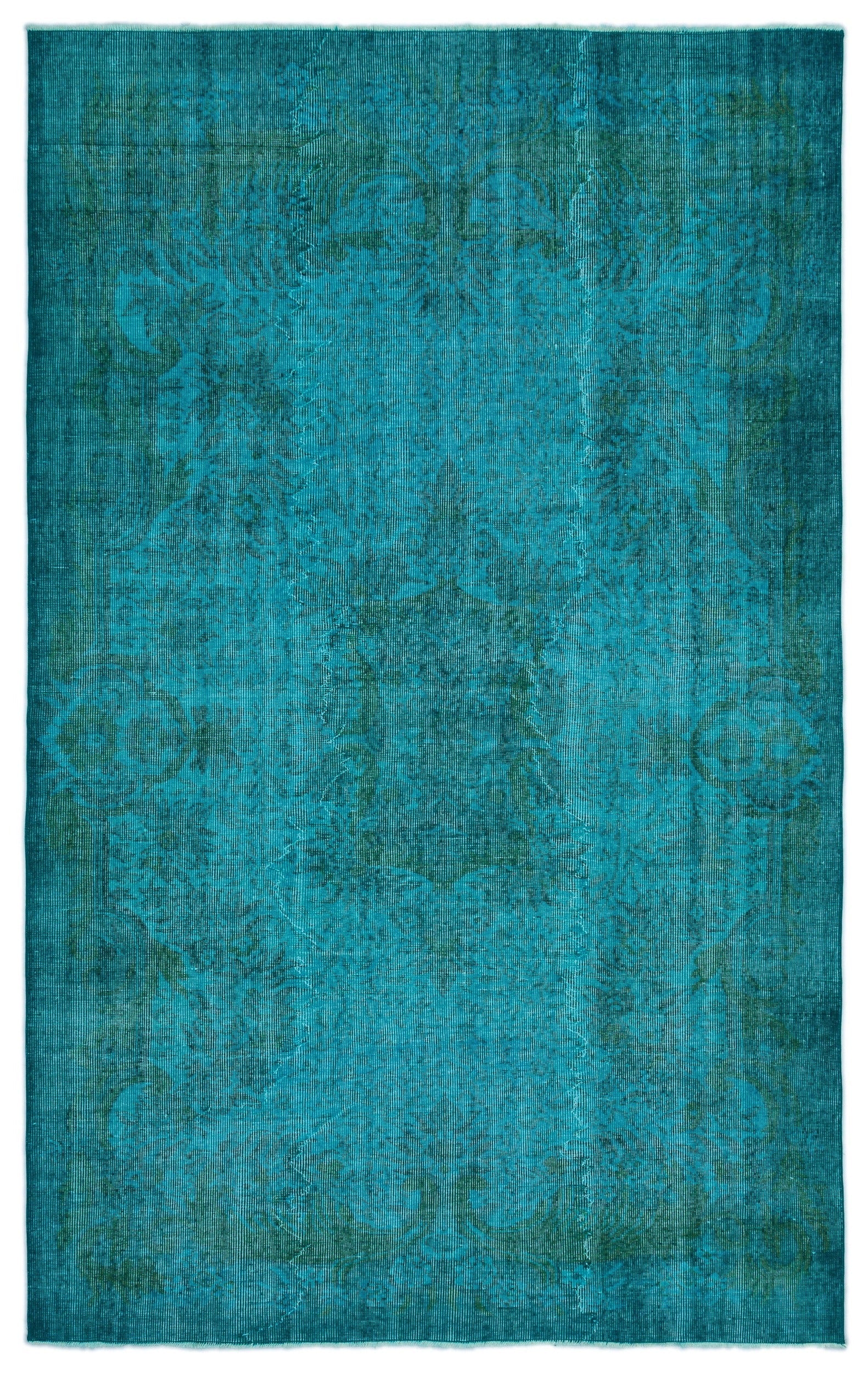 Atina Turquoise Vintage Wool Handmade Area Rug 5'9" x 9'3"