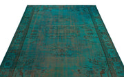 Atina Turquoise Vintage Wool Handmade Area Rug 5'9" x 8'8"