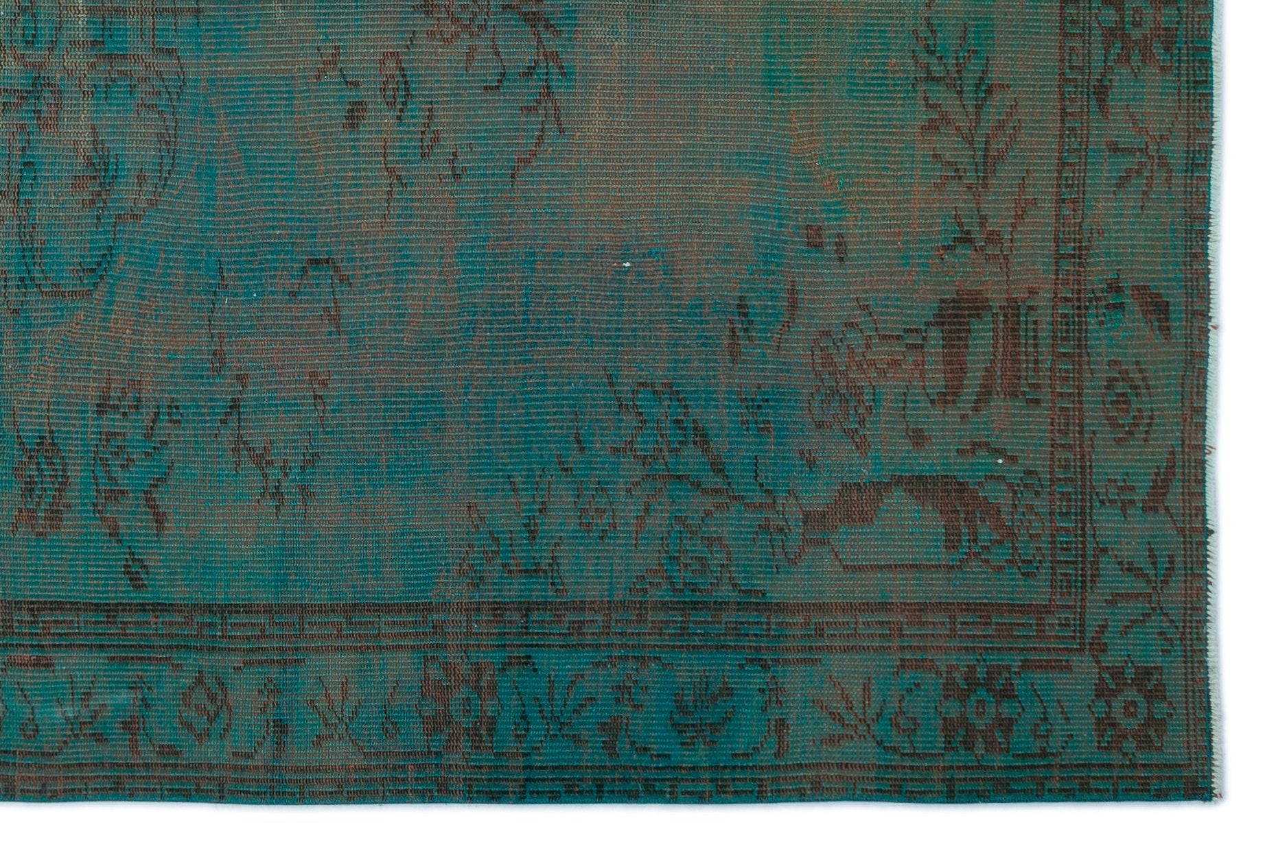Atina Turquoise Vintage Wool Handmade Area Rug 5'9" x 8'8"