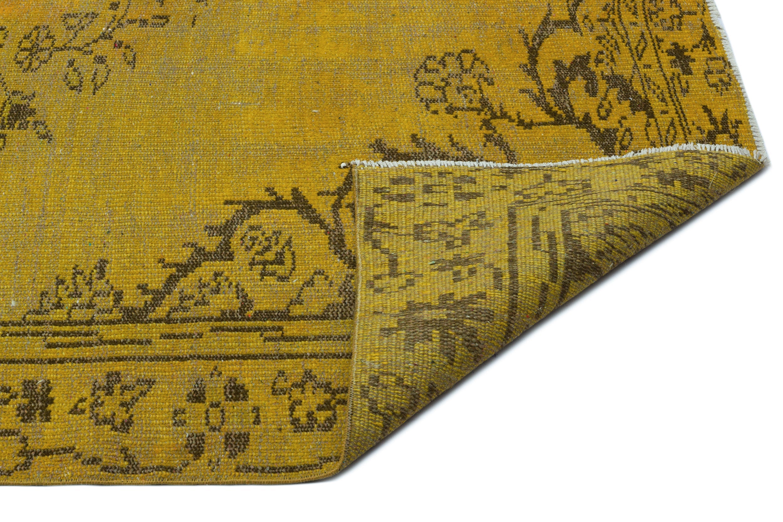 Atina Yellow Vintage Wool Handmade Area Rug 5'9" x 8'11"