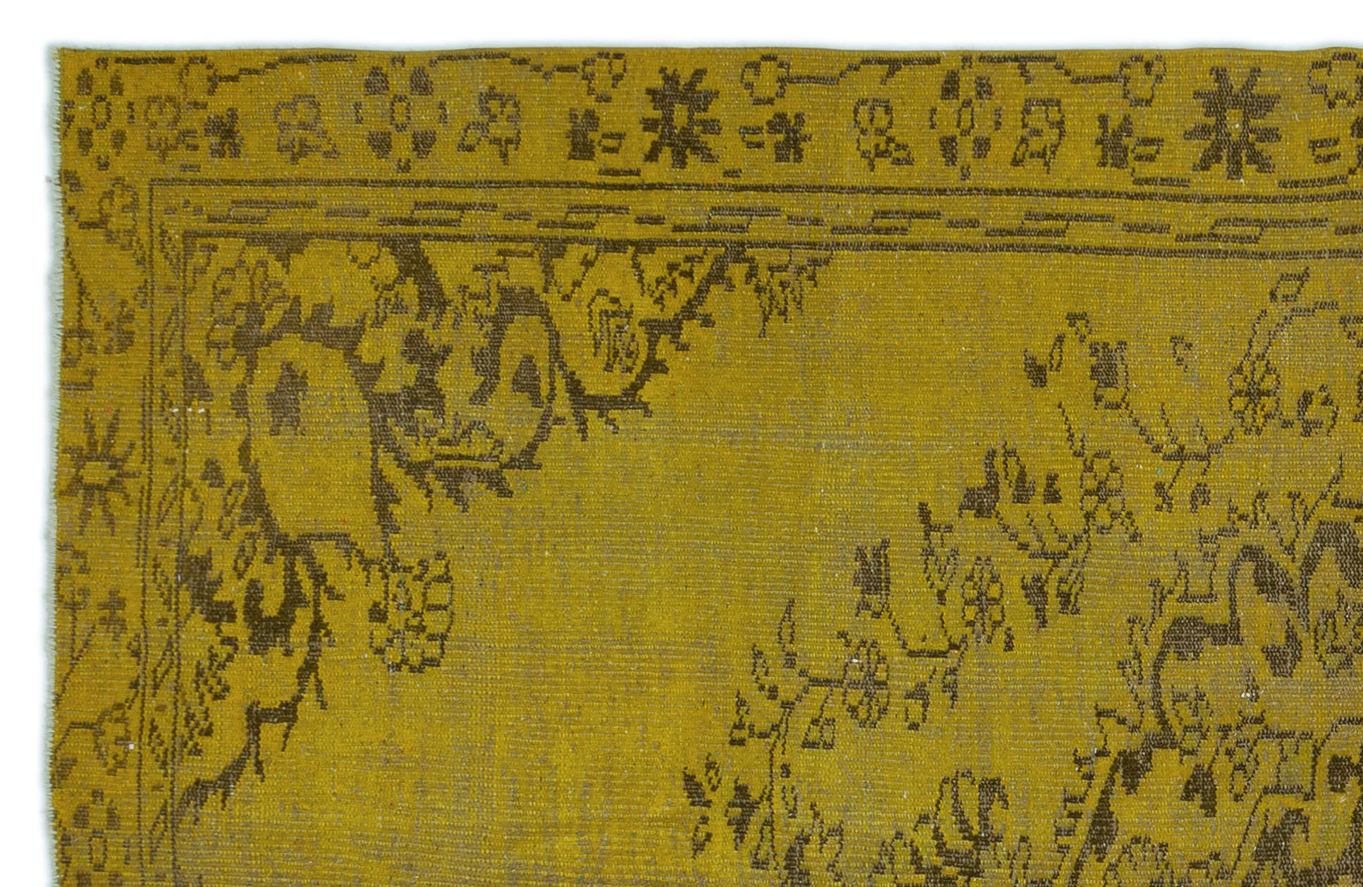 Atina Yellow Vintage Wool Handmade Area Rug 5'9" x 8'11"