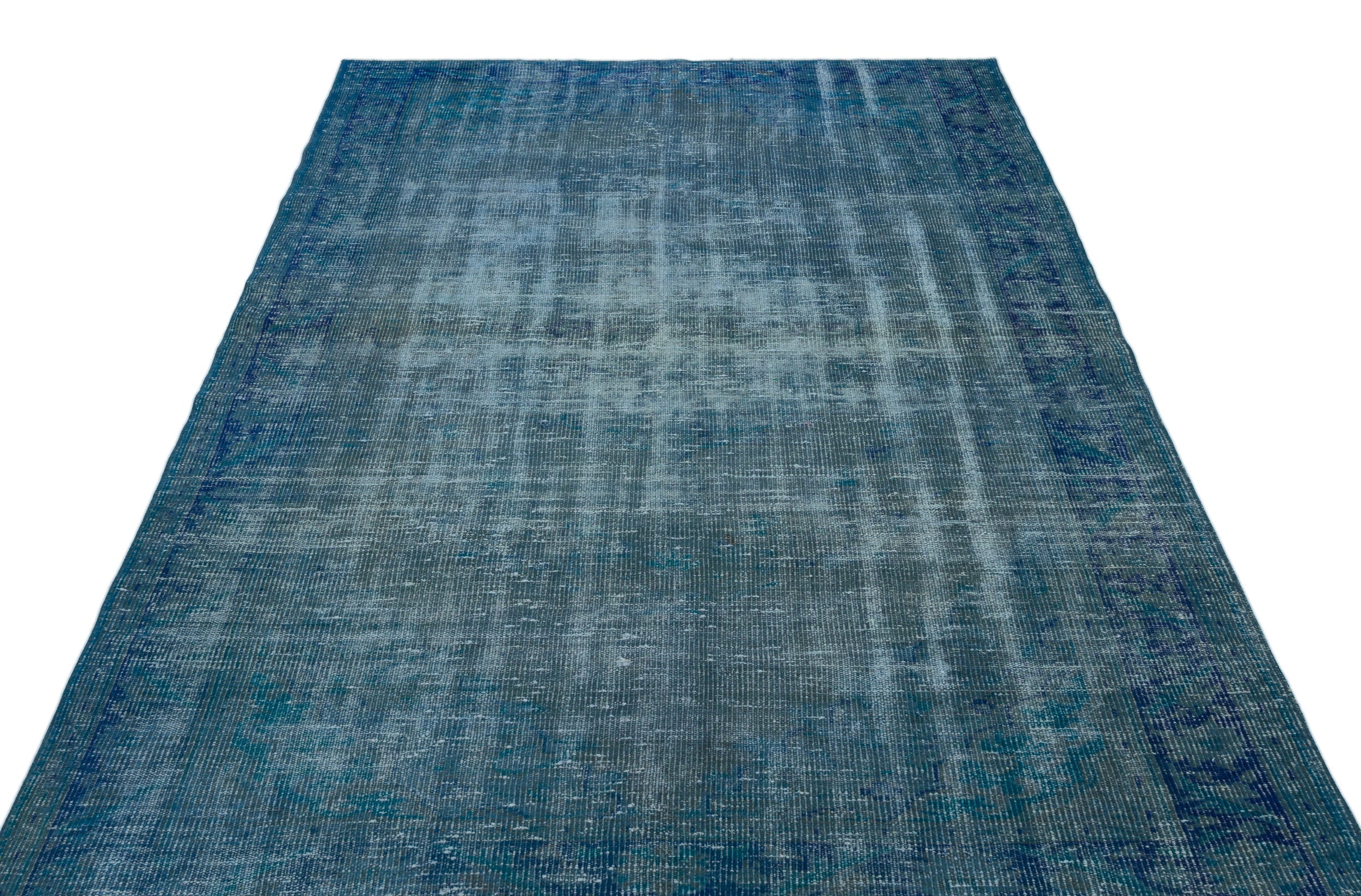 Atina Turquoise Vintage Wool Handmade Area Rug 5'11" x 8'8"