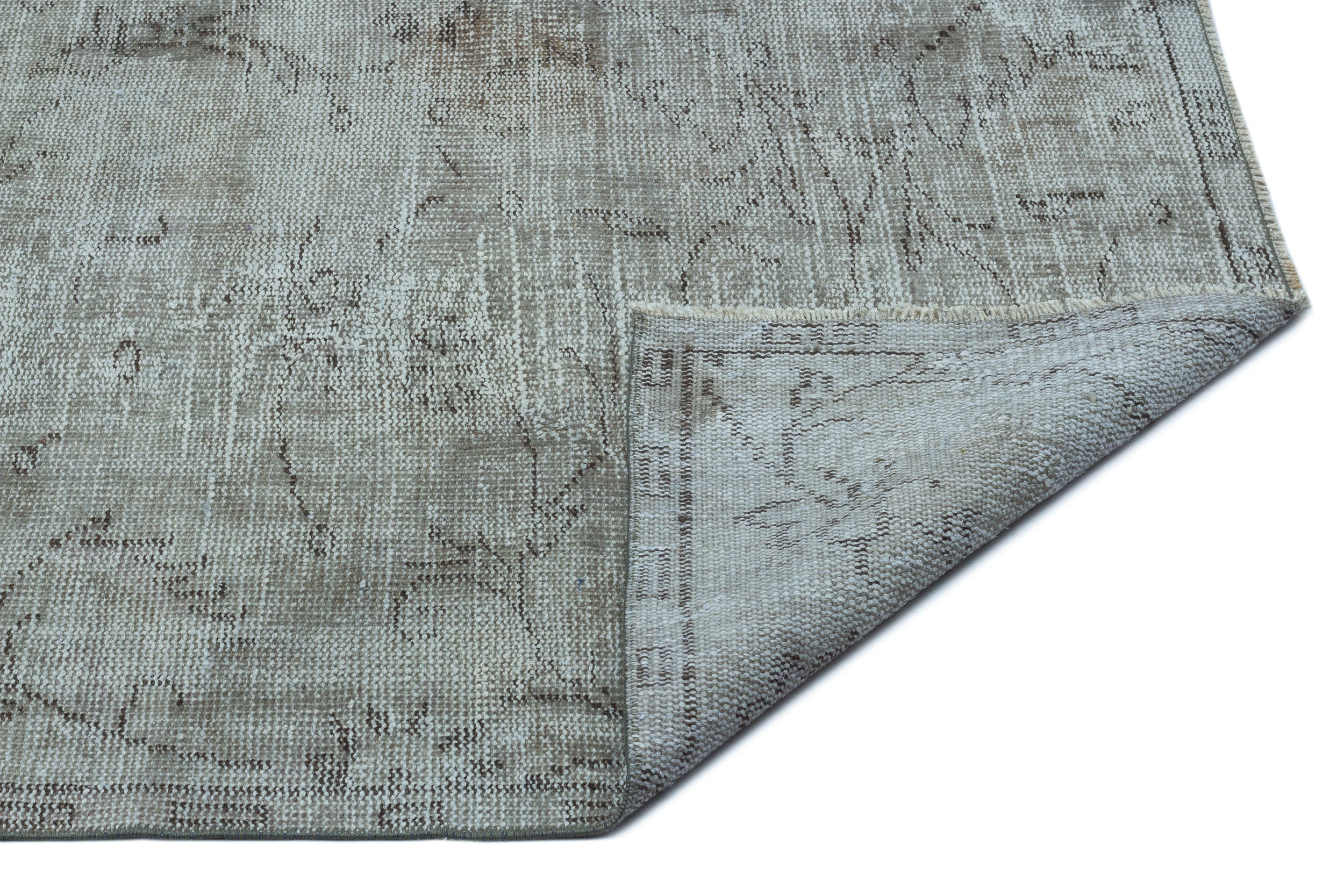 Atina Grey Vintage Wool Handmade Area Rug 5'5" x 9'0"