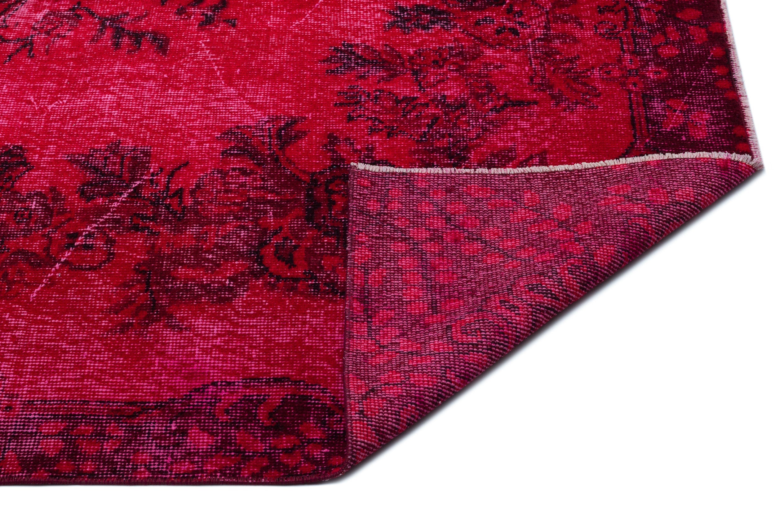 Atina Red Vintage Wool Handmade Area Rug 6'9" x 8'2"