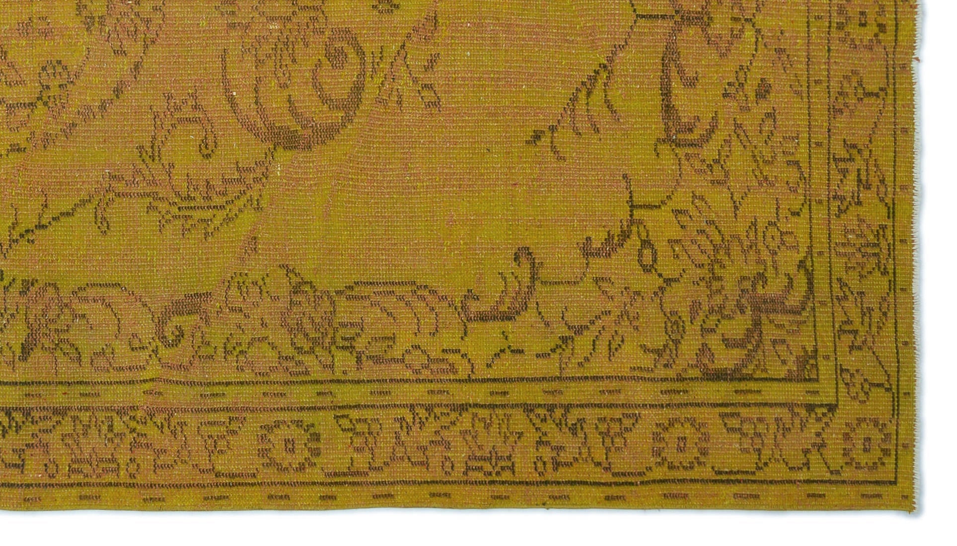Atina Yellow Vintage Wool Handmade Area Rug 5'0" x 8'11"