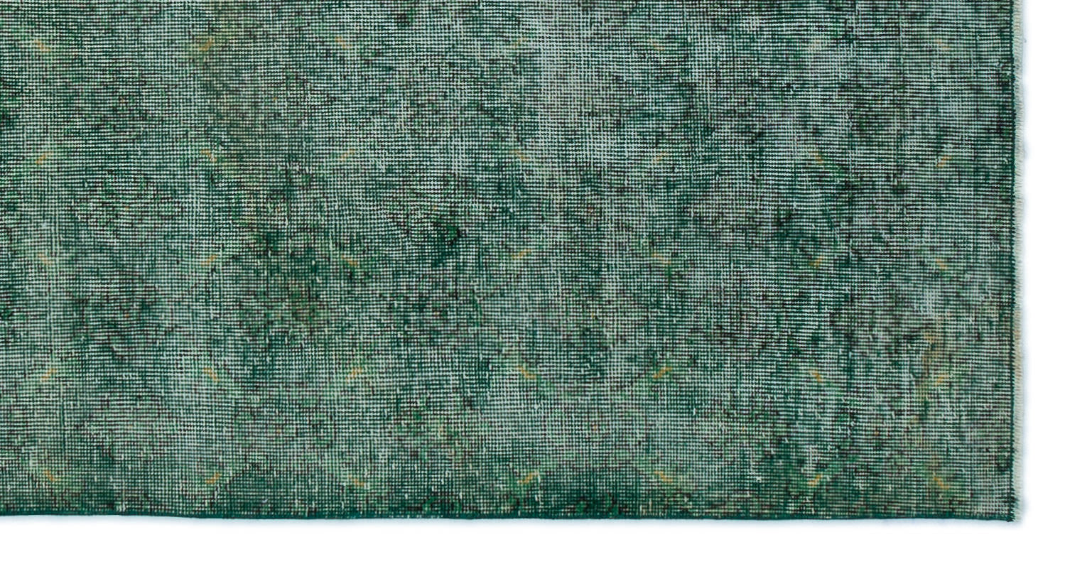 Atina Green Vintage Wool Handmade Area Rug 3'7" x 7'0"