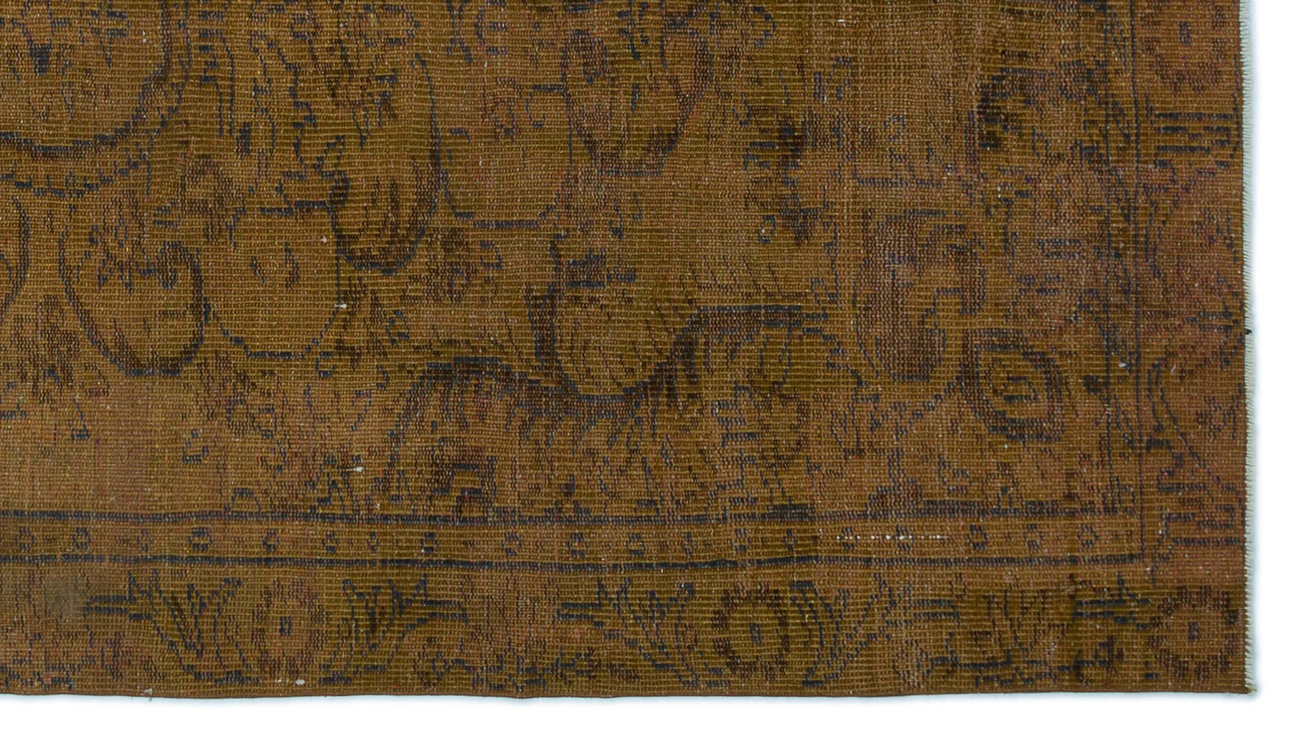Atina Brown Vintage Wool Handmade Area Rug 4'10" x 8'8"