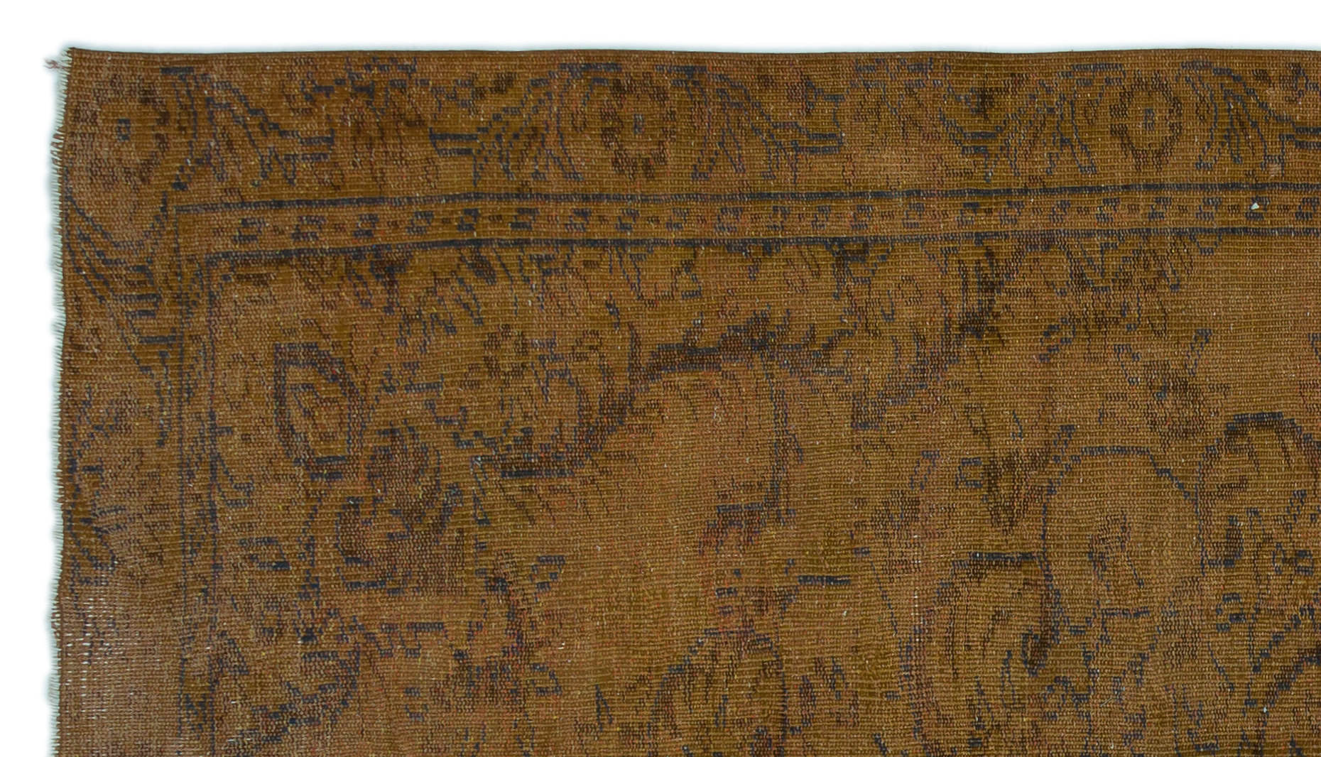Atina Brown Vintage Wool Handmade Area Rug 4'10" x 8'8"