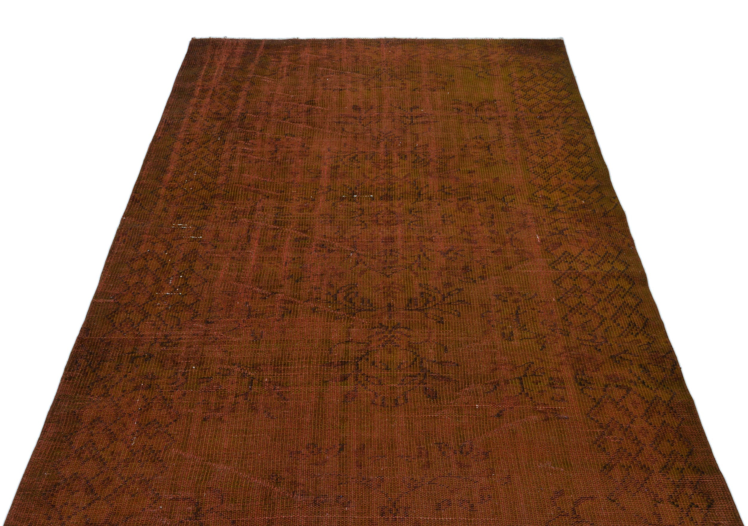 Atina Brown Vintage Wool Handmade Area Rug 5'8" x 7'10"