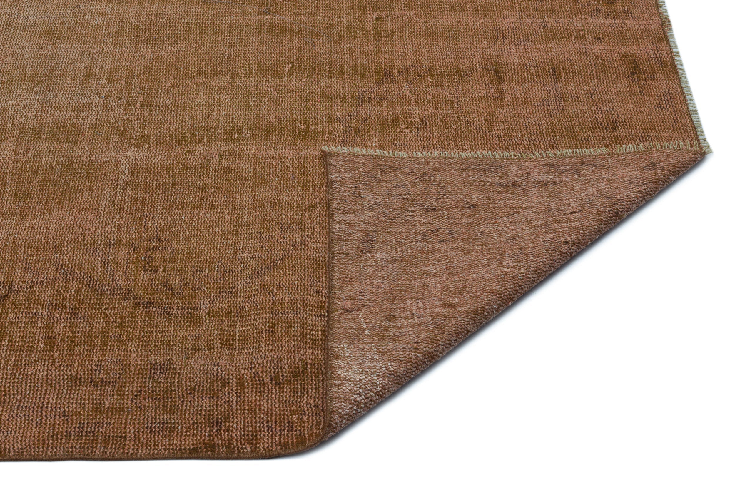 Atina Brown Vintage Wool Handmade Area Rug 5'4" x 8'10"