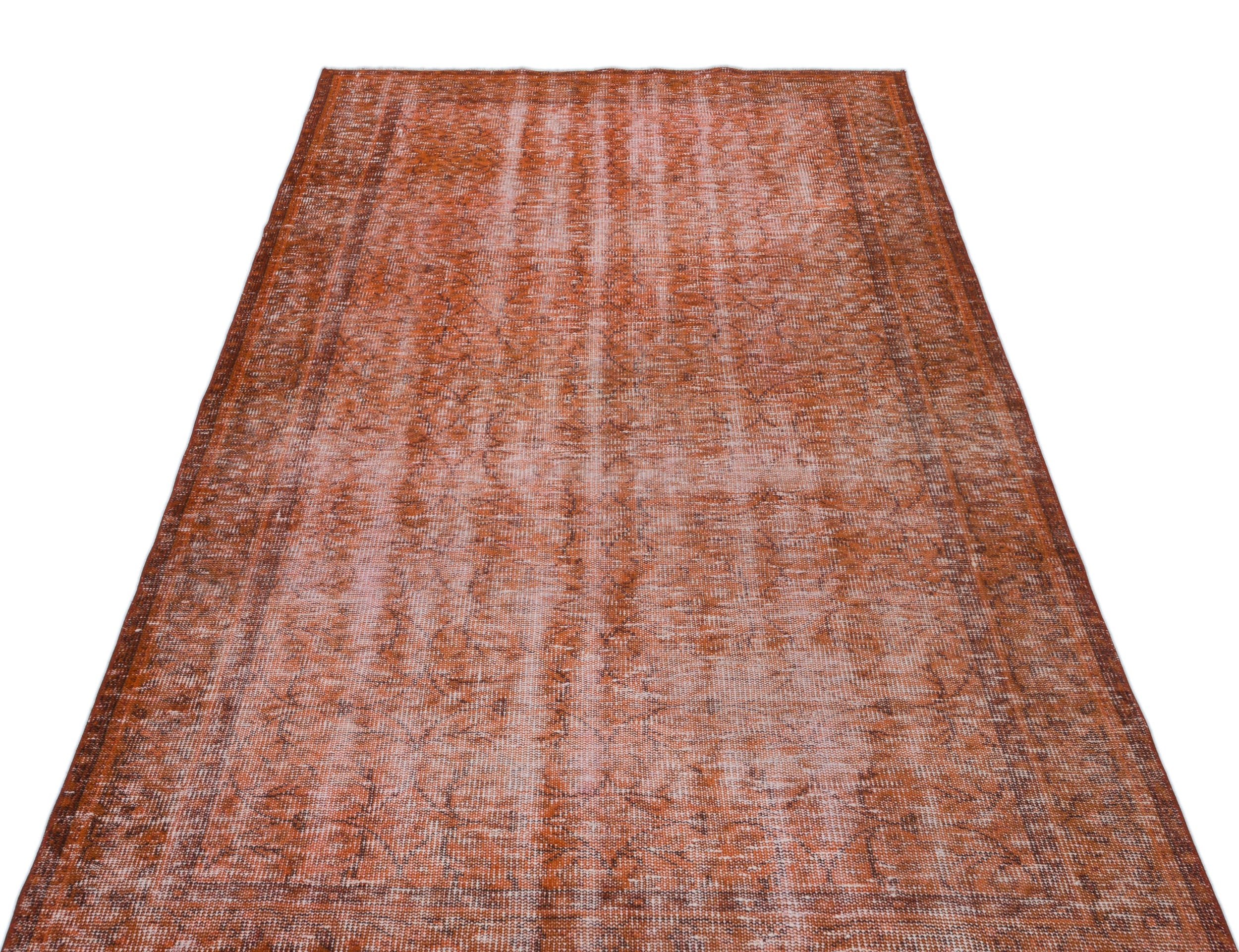 Atina Orange Vintage Wool Handmade Area Rug 4'6" x 8'0"