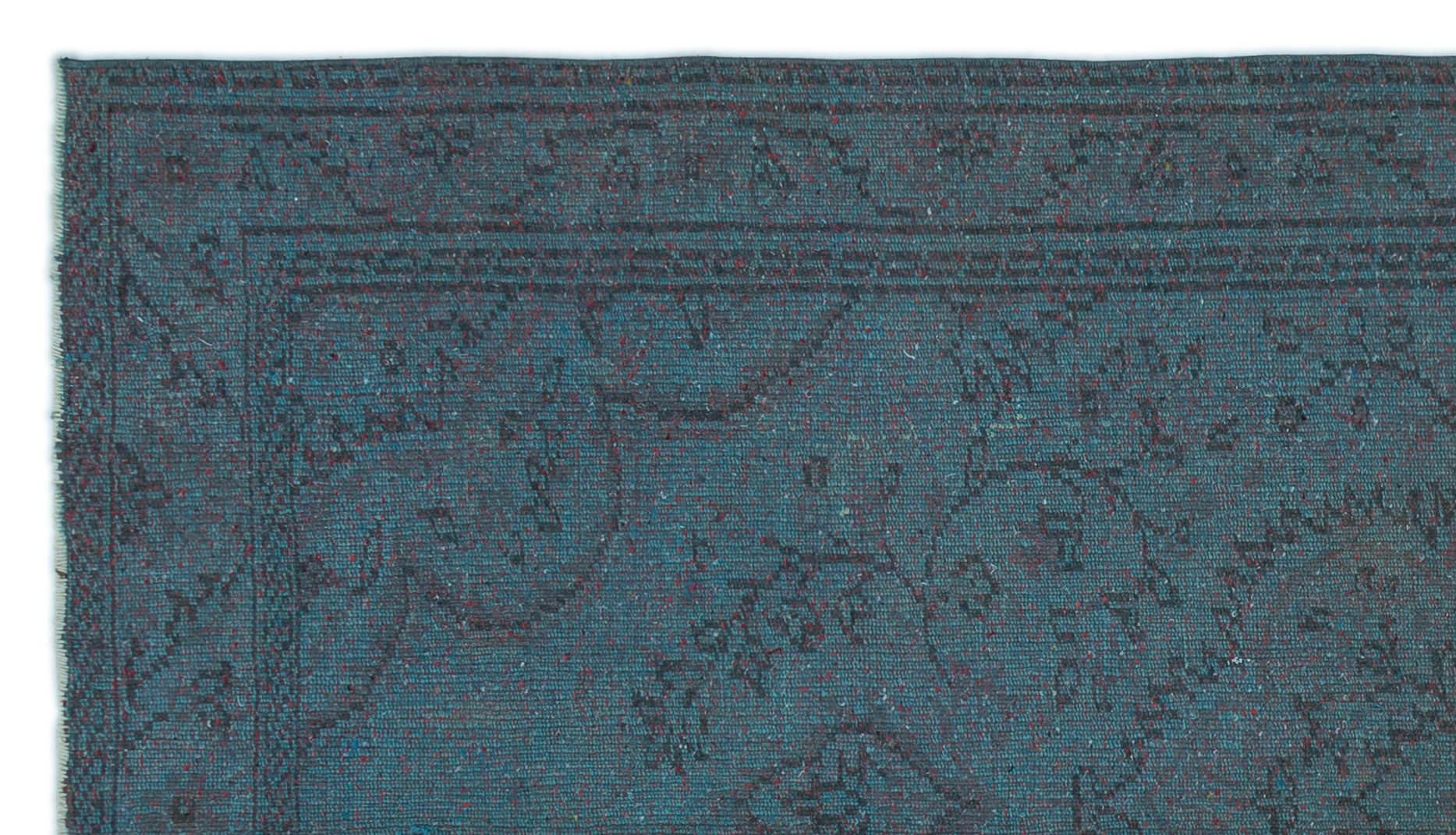 Atina Blue Vintage Wool Handmade Area Rug 4'9" x 8'10"