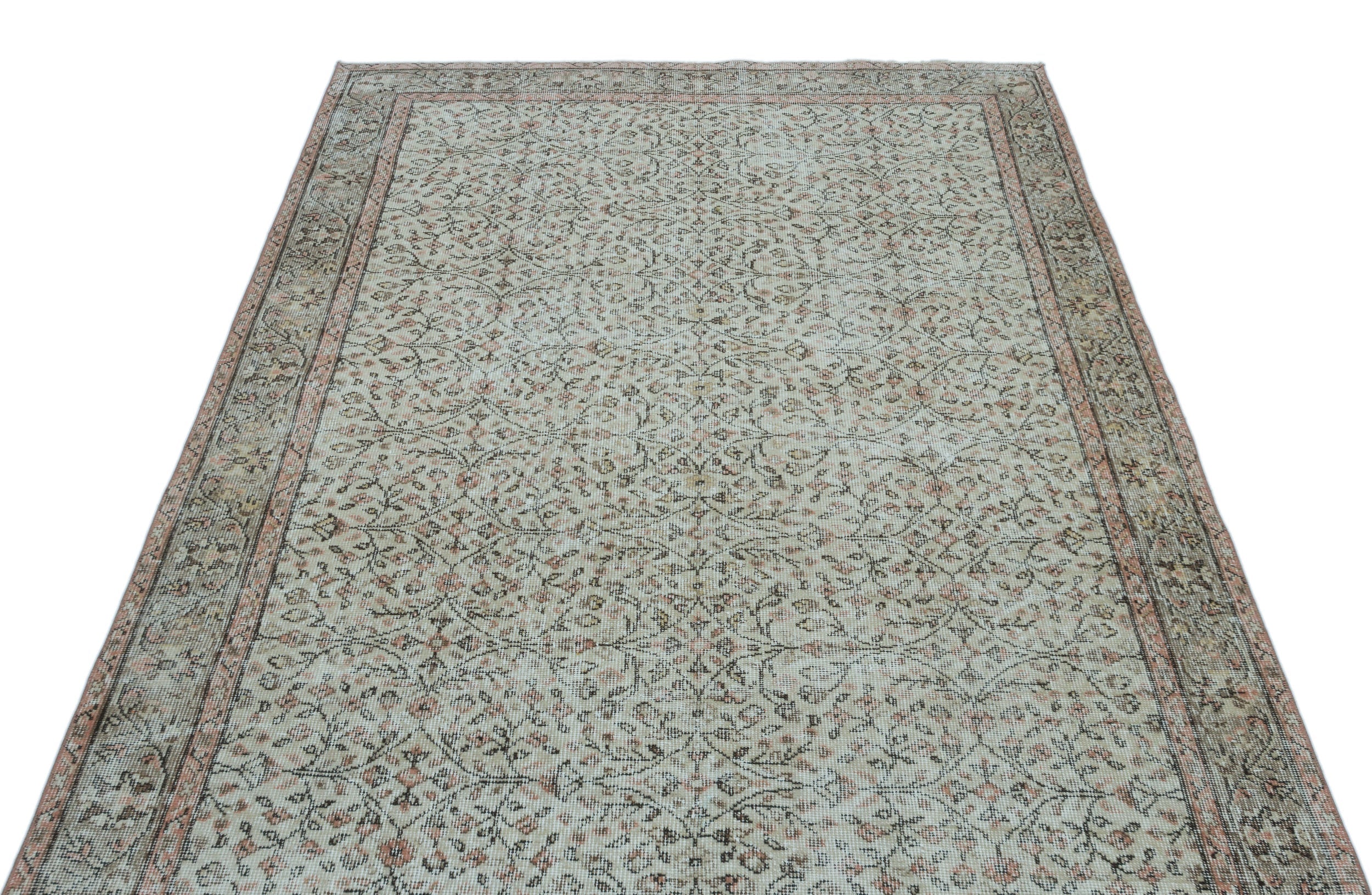 Atina Grey Vintage Wool Handmade Area Rug 5'0" x 8'9"