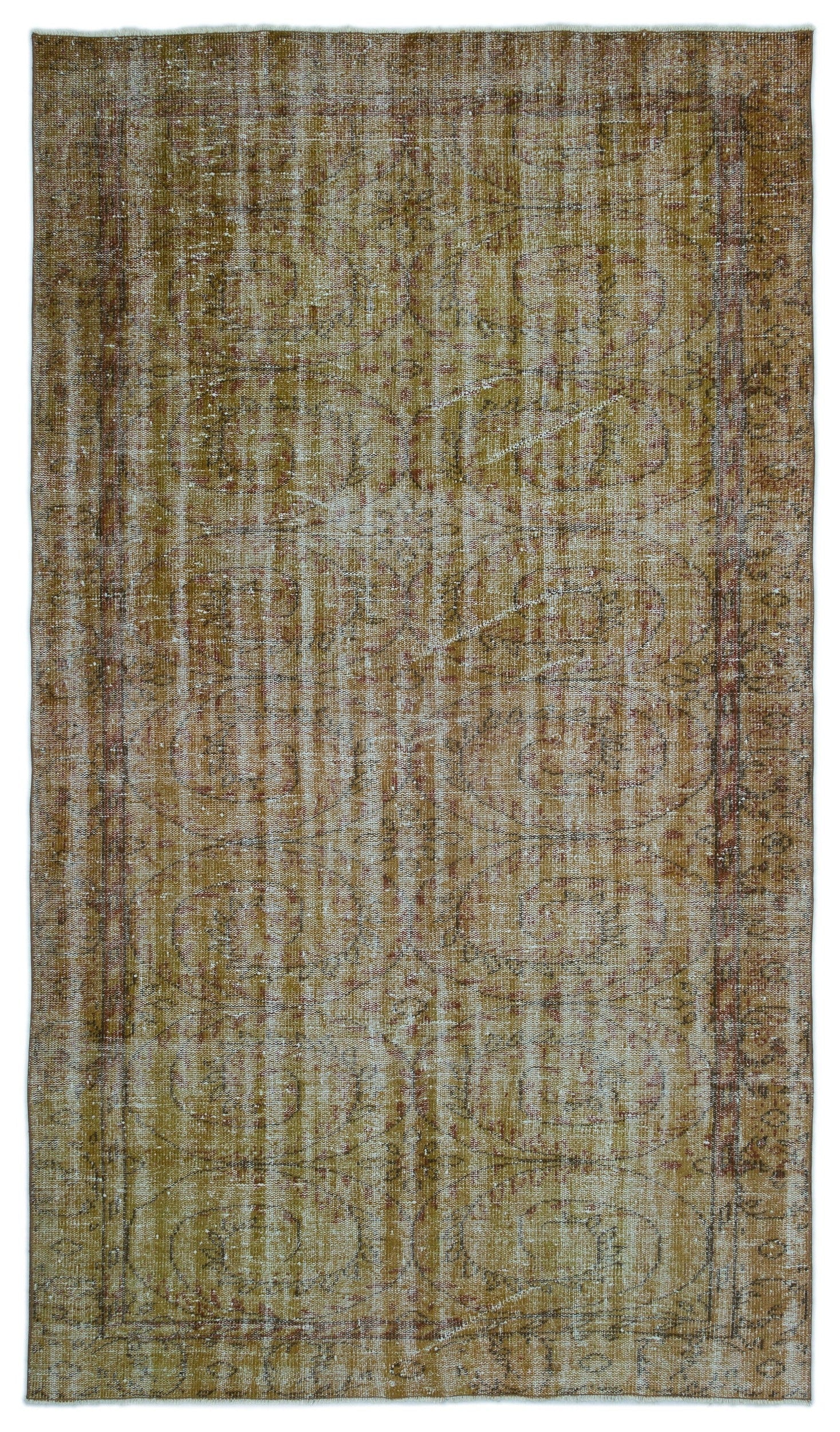 Atina Cream Vintage Wool Handmade Area Rug 5'4" x 9'3"