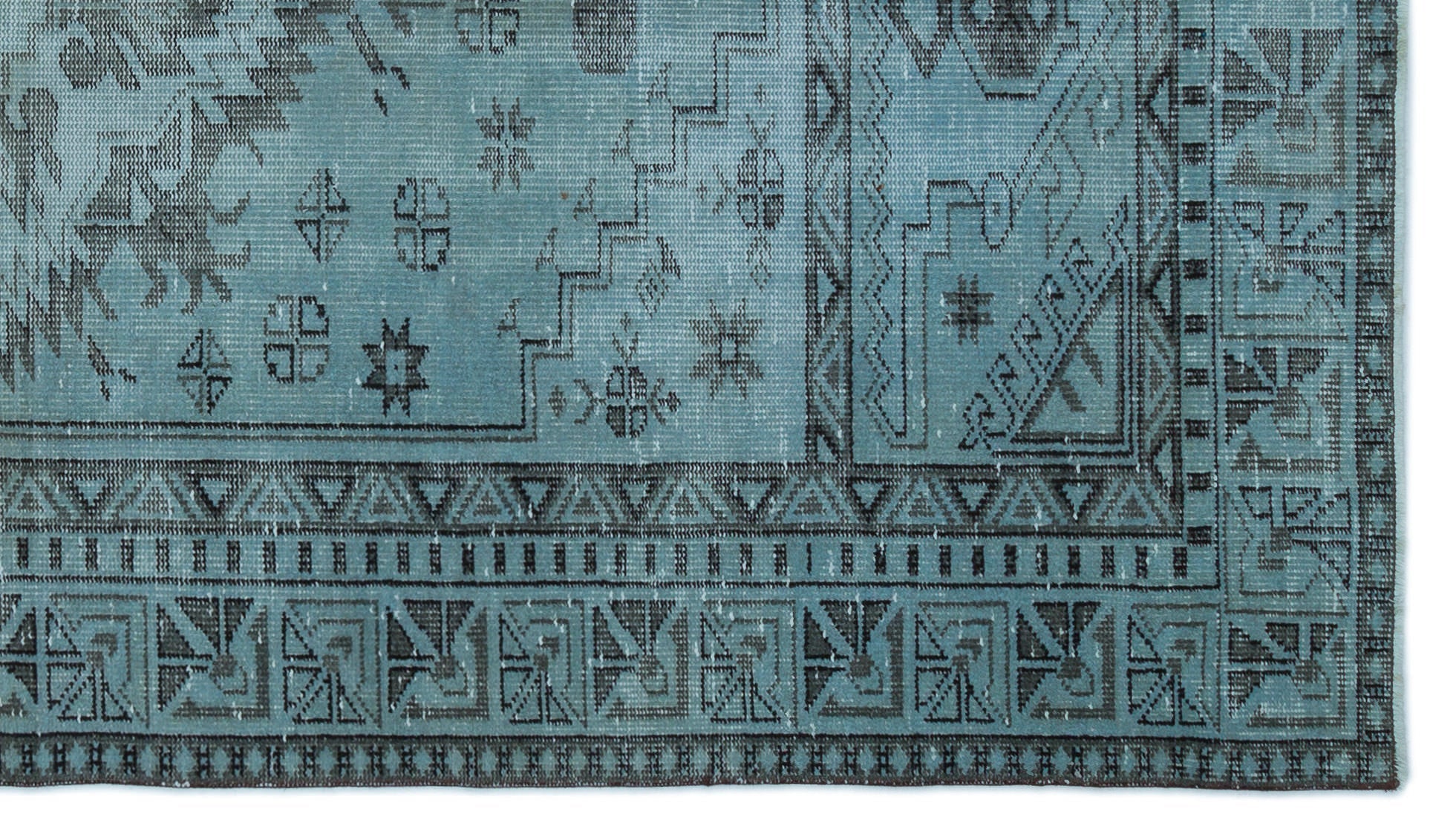 Atina Blue Vintage Wool Handmade Area Rug 5'3" x 8'11"