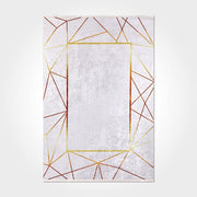 White Marble Area Rug - Washable Non Slip Chenille Cotton Carpet With Marble Pattern