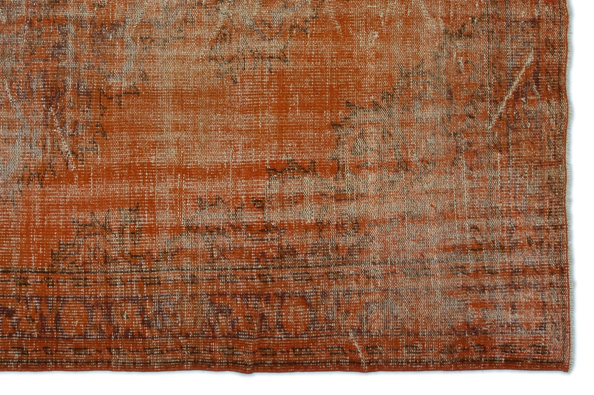 Atina Orange Vintage Wool Handmade Area Rug 5'11" x 9'0"
