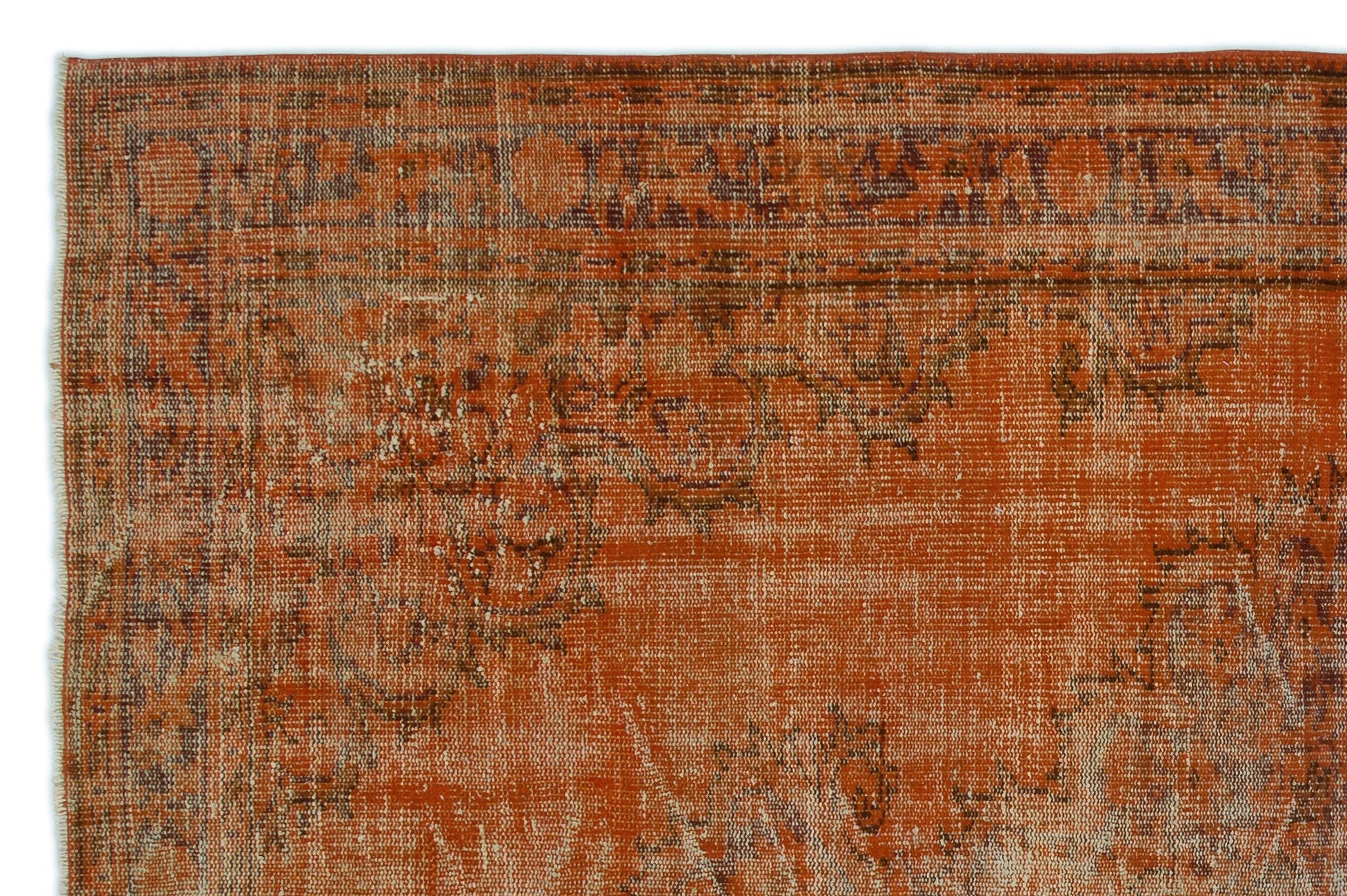 Atina Orange Vintage Wool Handmade Area Rug 5'11" x 9'0"