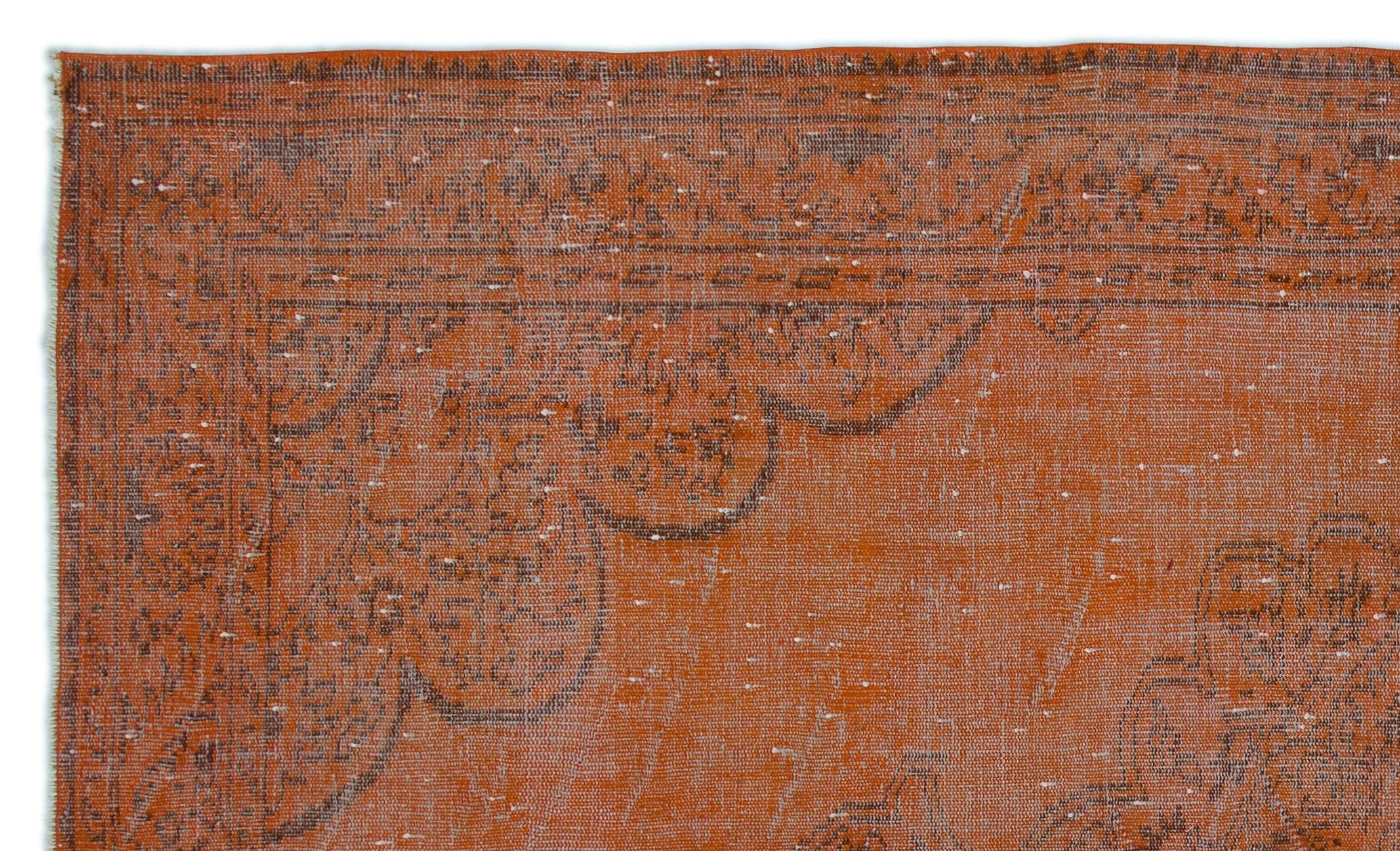 Atina Orange Vintage Wool Handmade Area Rug 5'10" x 9'7"