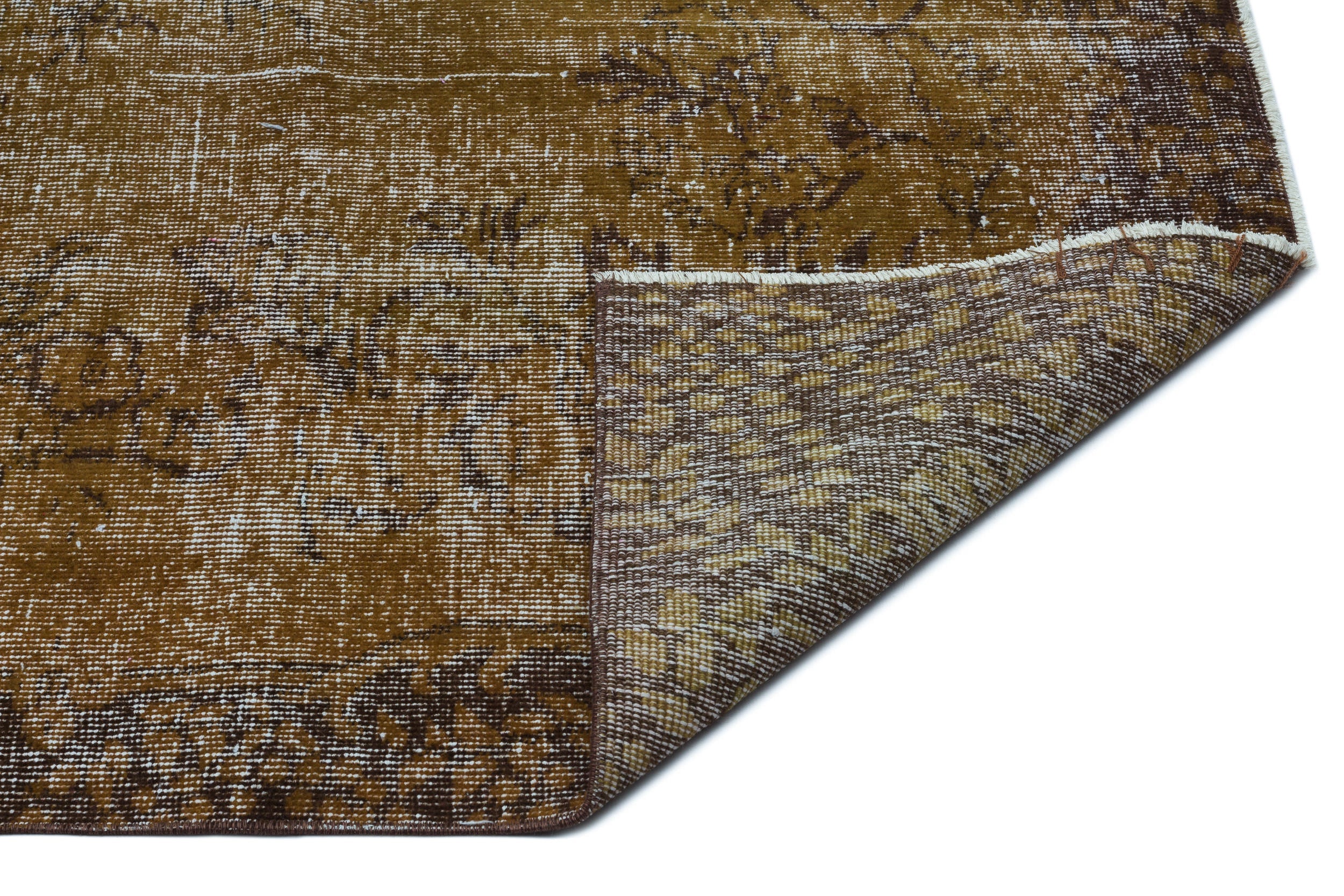 Atina Brown Vintage Wool Handmade Area Rug 5'9" x 8'10"