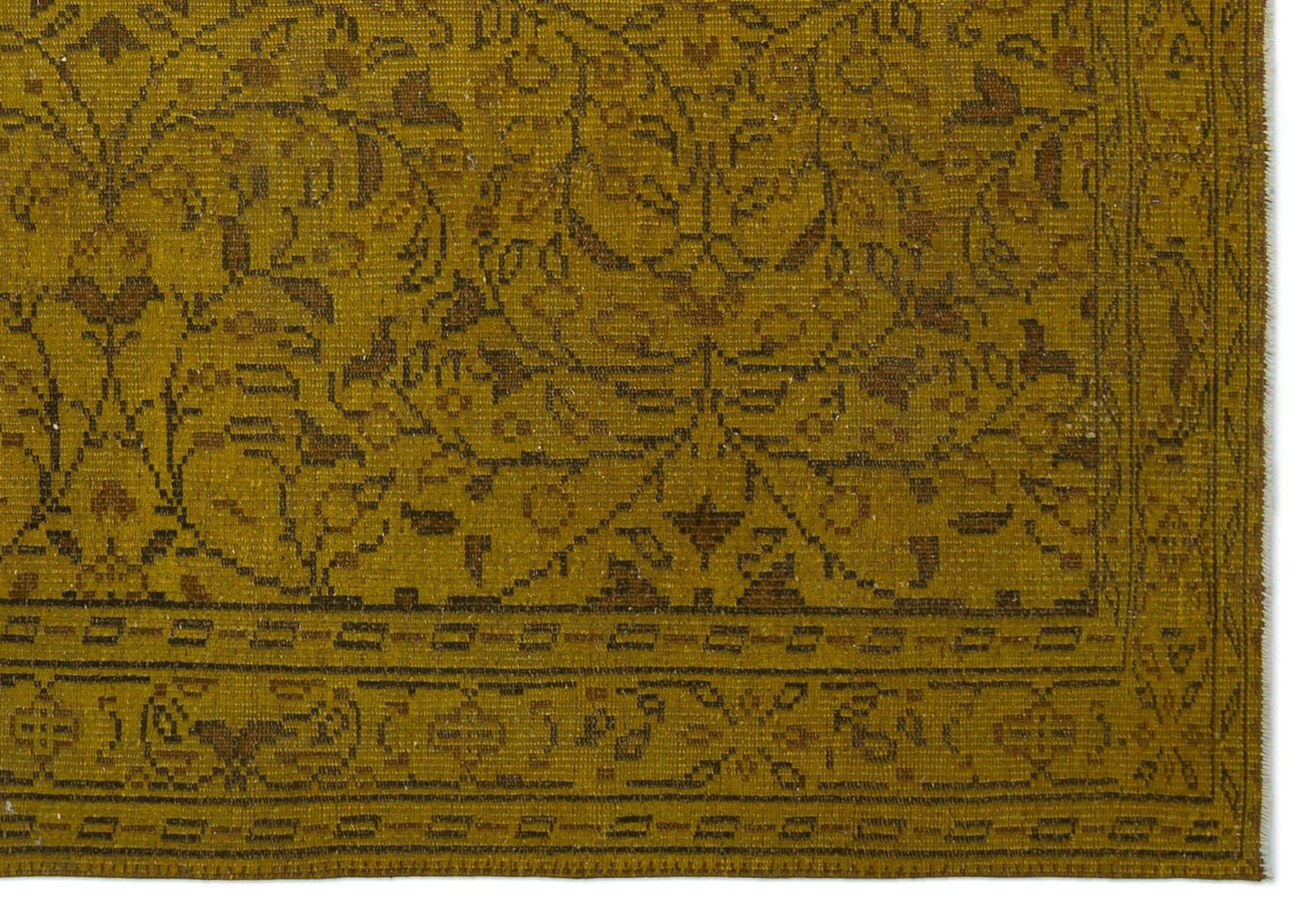 Atina Yellow Vintage Wool Handmade Area Rug 6'0" x 8'8"