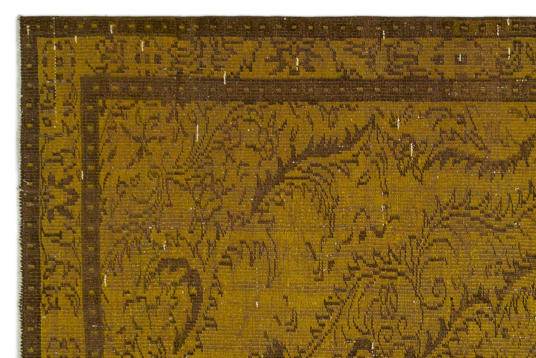 Atina Yellow Vintage Wool Handmade Area Rug 5'9" x 8'6"