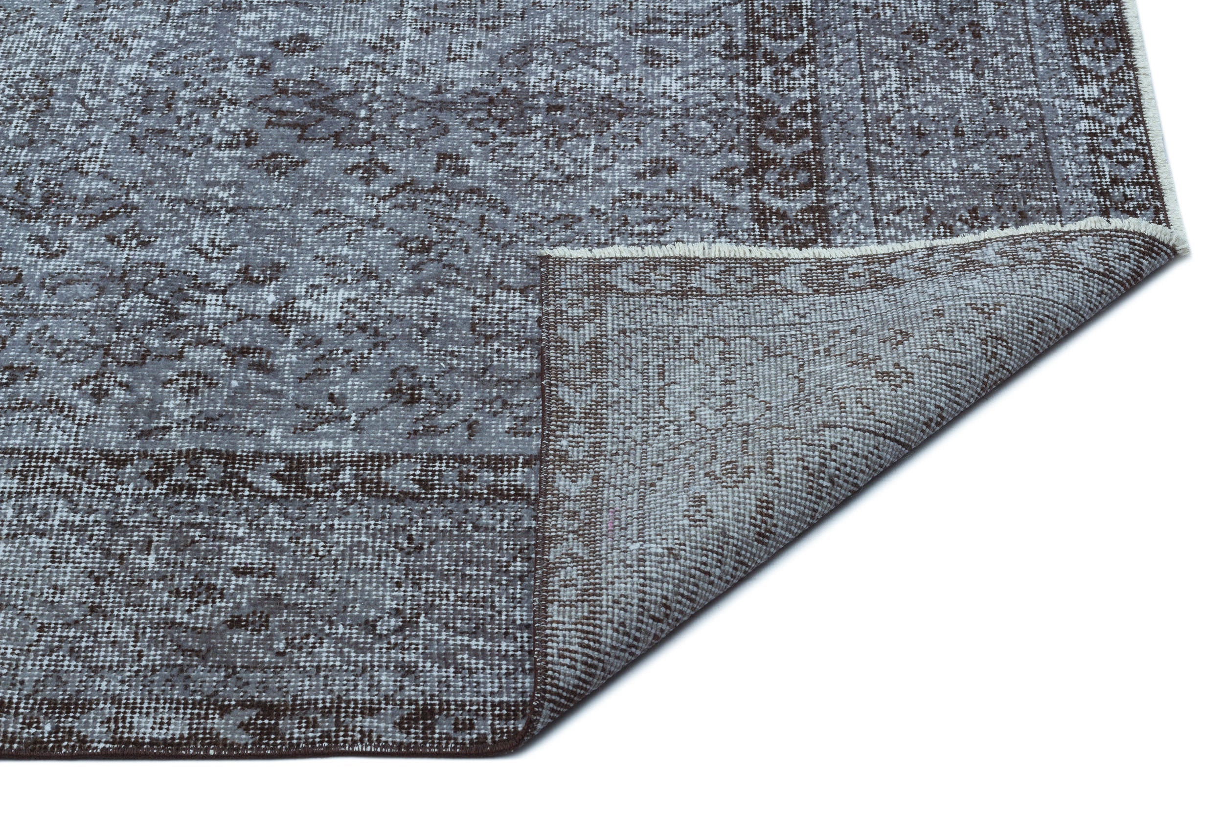 Atina Grey Vintage Wool Handmade Area Rug 6'0" x 9'4"