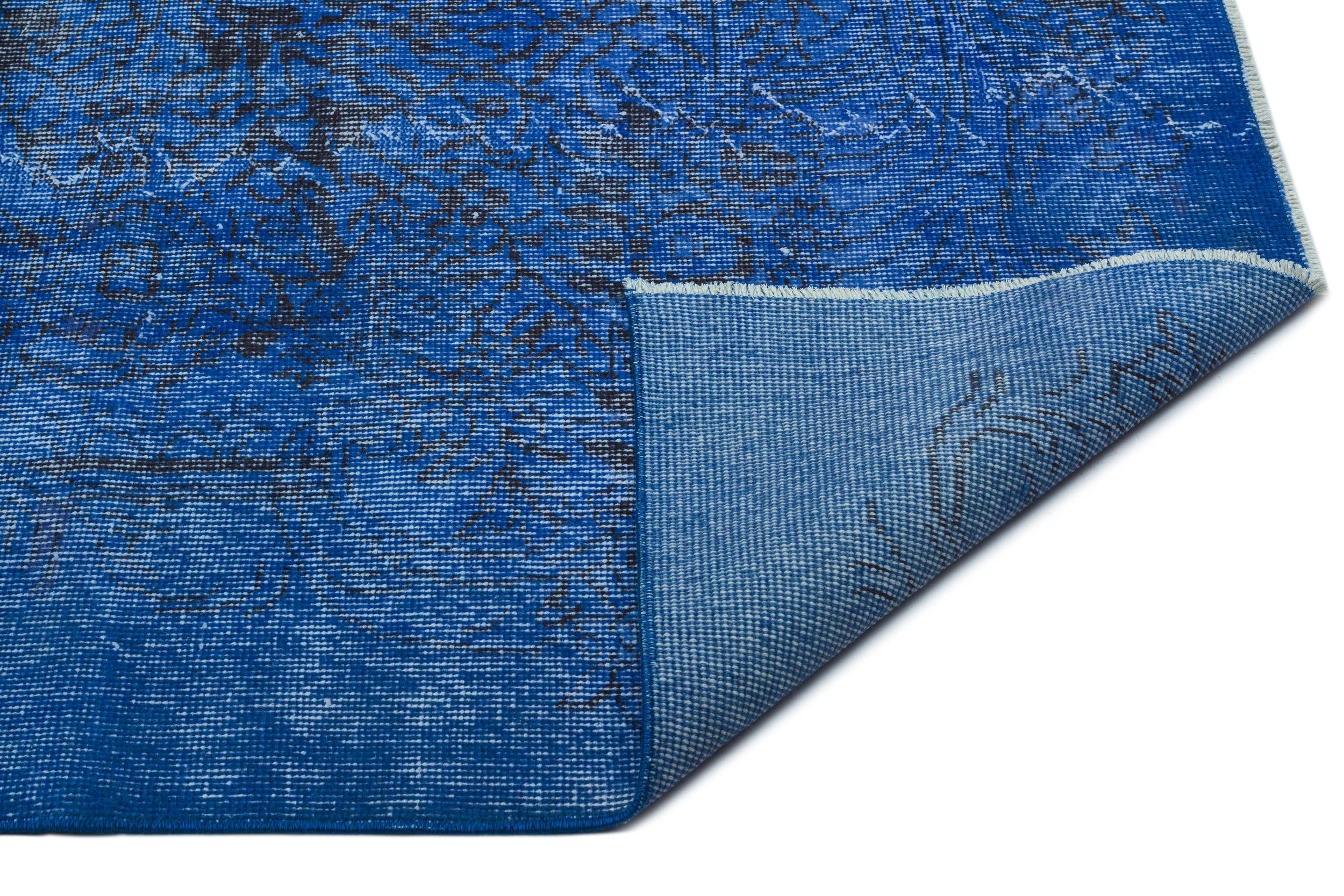 Atina Blue Vintage Wool Handmade Area Rug 6'0" x 9'3"