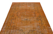 Atina Orange Vintage Wool Handmade Area Rug 5'6" x 8'11"