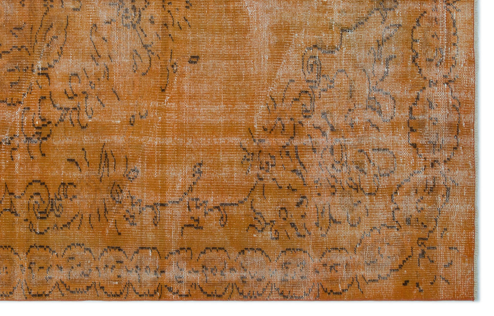 Atina Orange Vintage Wool Handmade Area Rug 5'6" x 8'11"