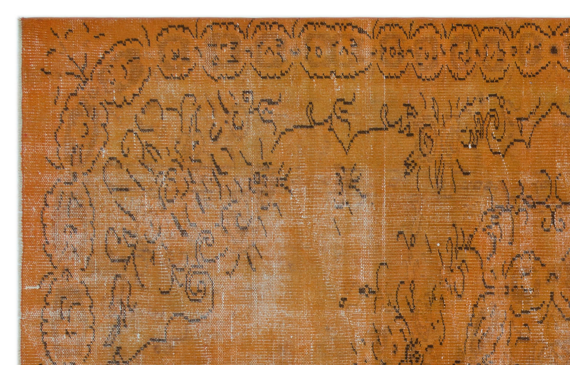 Atina Orange Vintage Wool Handmade Area Rug 5'6" x 8'11"
