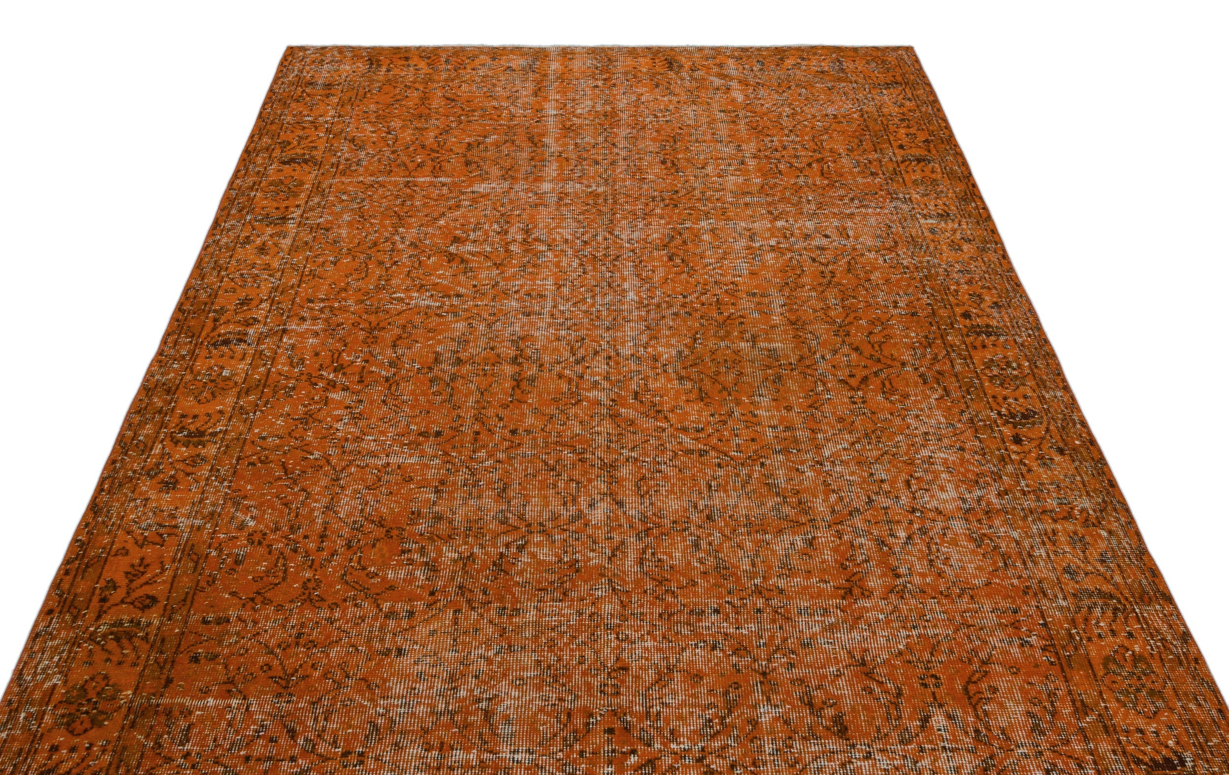 Atina Orange Vintage Wool Handmade Area Rug 5'9" x 9'3"