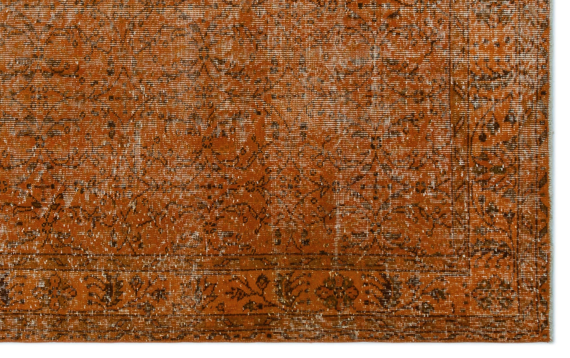 Atina Orange Vintage Wool Handmade Area Rug 5'9" x 9'3"