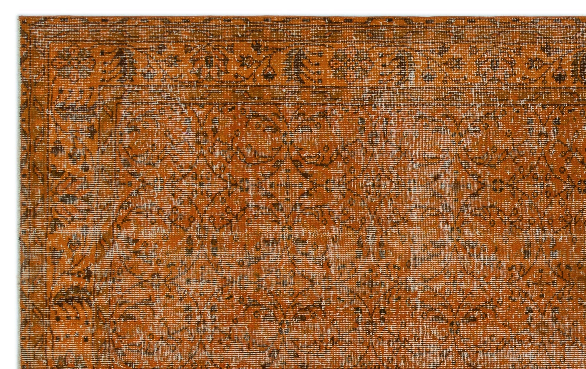 Atina Orange Vintage Wool Handmade Area Rug 5'9" x 9'3"
