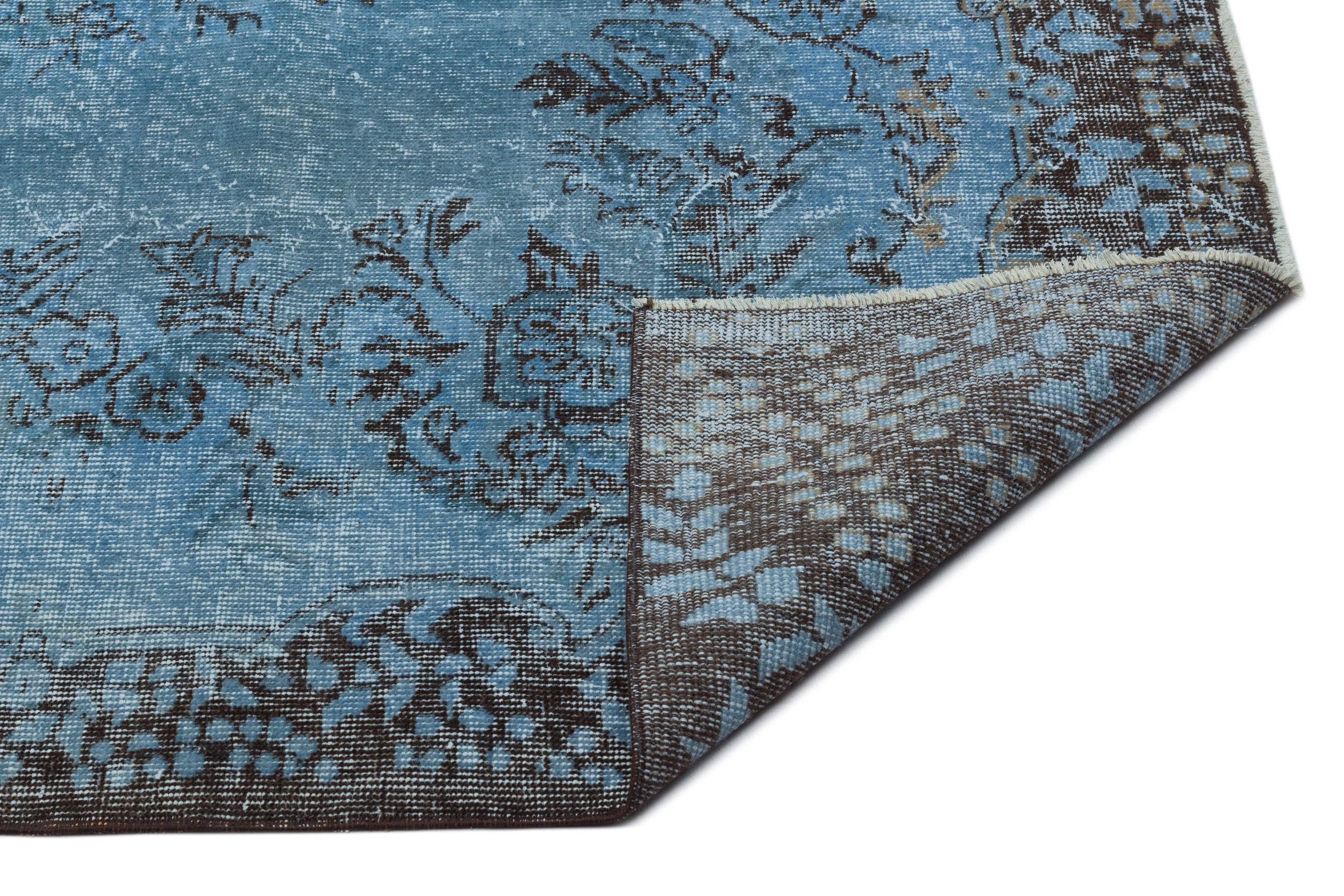 Atina Blue Vintage Wool Handmade Area Rug 5'9" x 8'11"