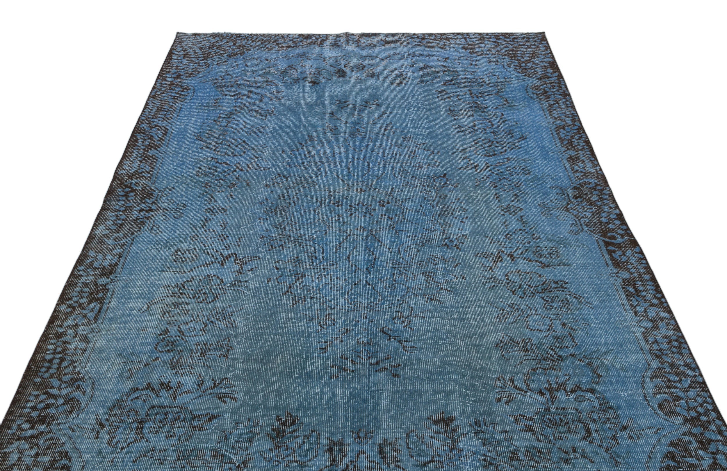 Atina Blue Vintage Wool Handmade Area Rug 5'9" x 8'11"