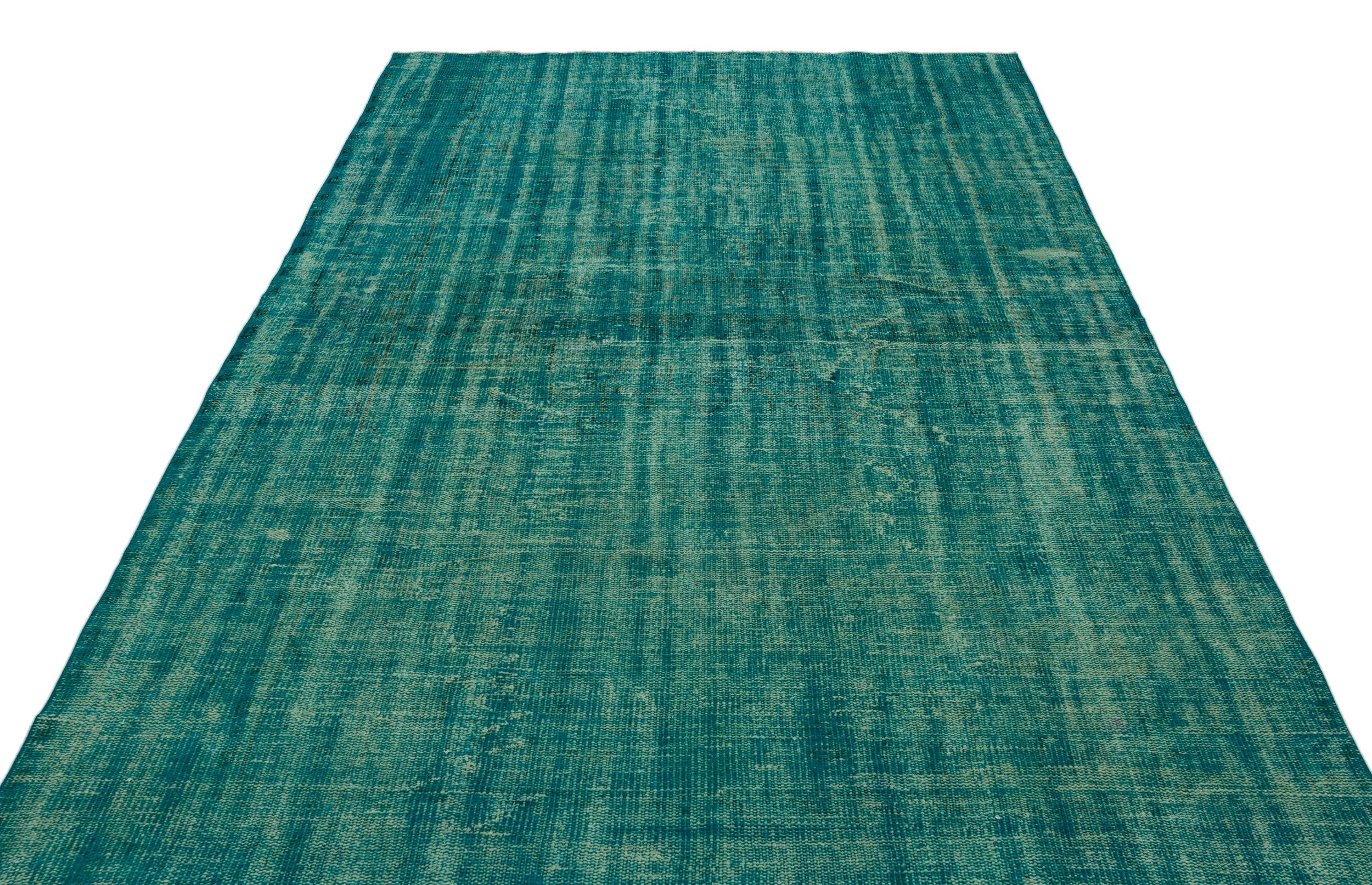Atina Turquoise Vintage Wool Handmade Area Rug 5'1" x 11'1"