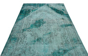 Atina Turquoise Vintage Wool Handmade Area Rug 5'10" x 9'9"