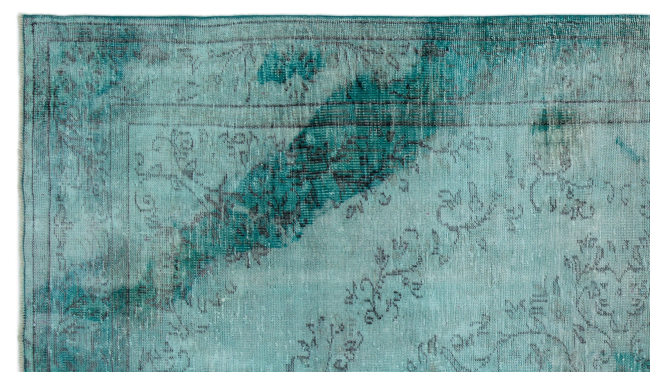 Atina Turquoise Vintage Wool Handmade Area Rug 5'10" x 9'9"