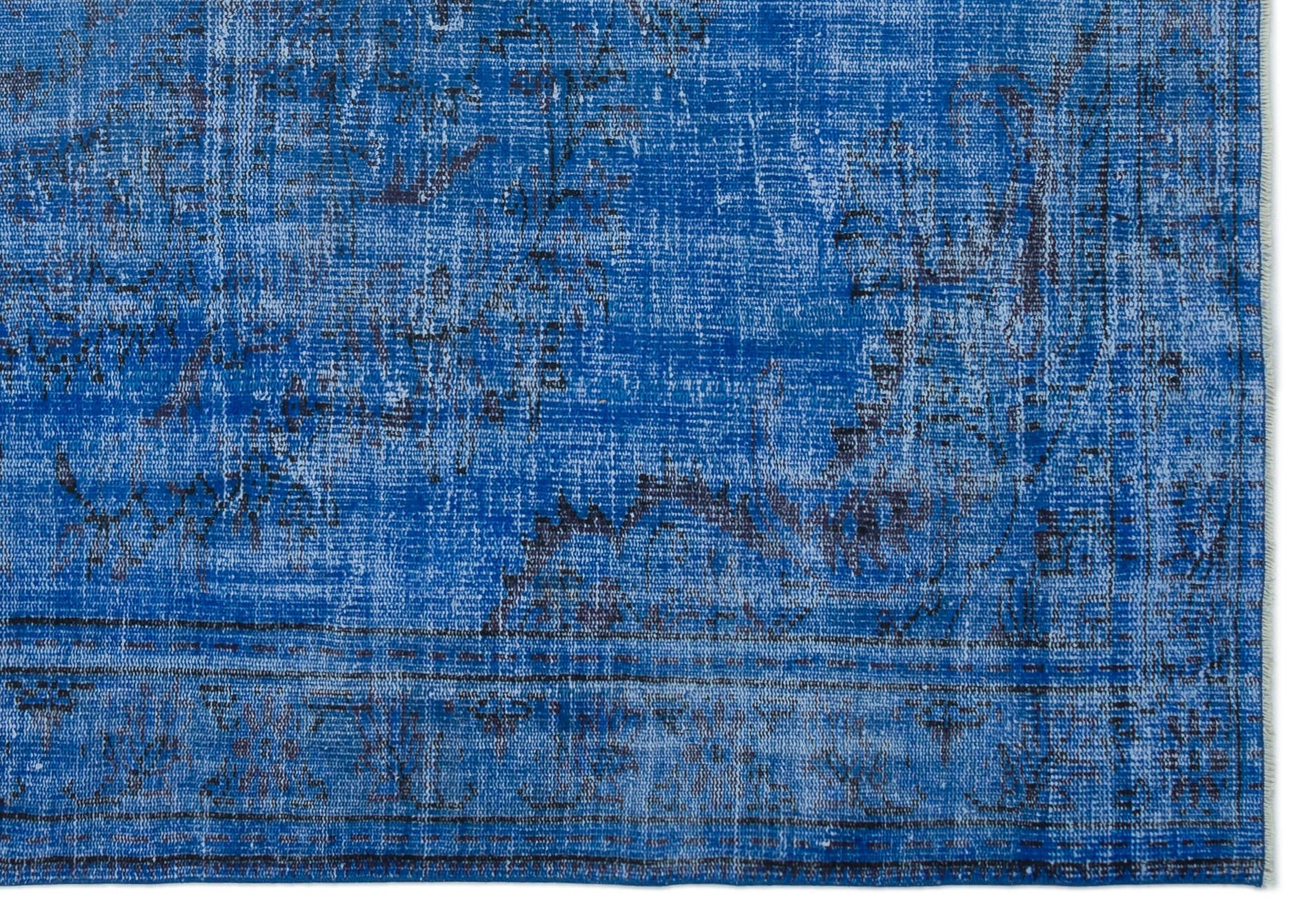 Atina Blue Vintage Wool Handmade Area Rug 5'11" x 9'4"