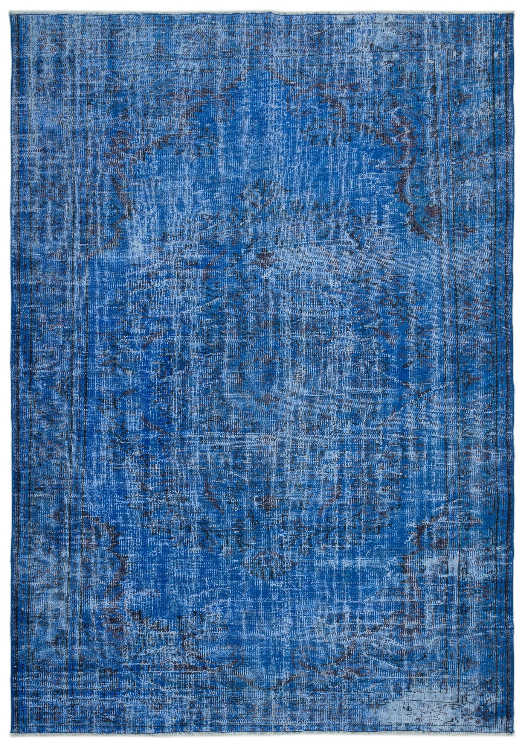 Atina Blue Vintage Wool Handmade Area Rug 5'11" x 9'4"