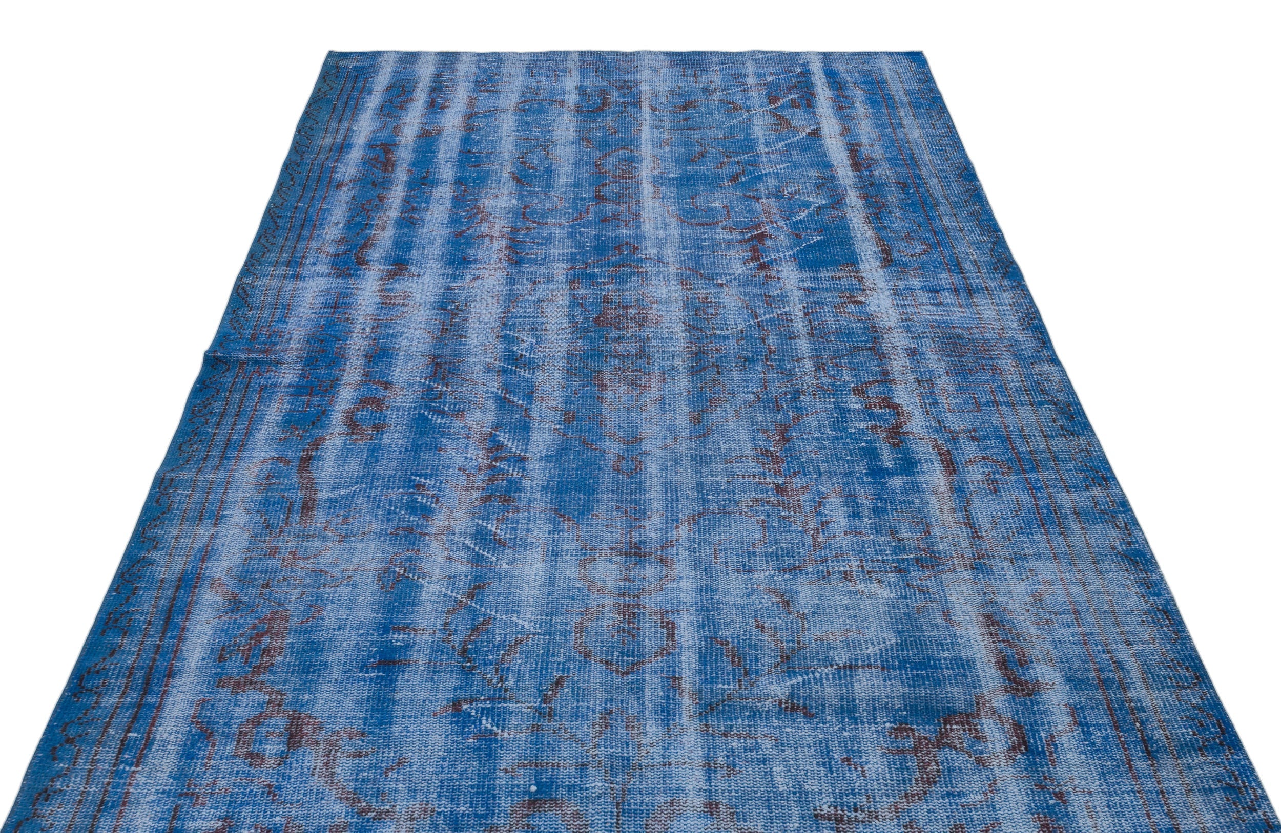 Atina Blue Vintage Wool Handmade Area Rug 5'5" x 9'3"