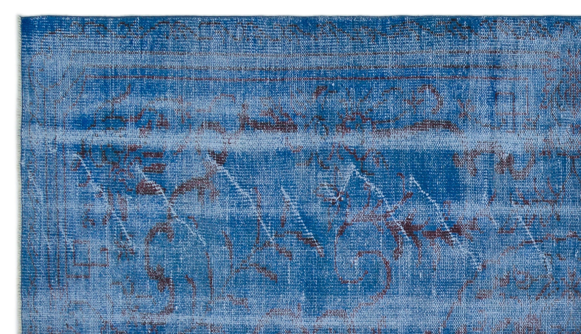Atina Blue Vintage Wool Handmade Area Rug 5'5" x 9'3"