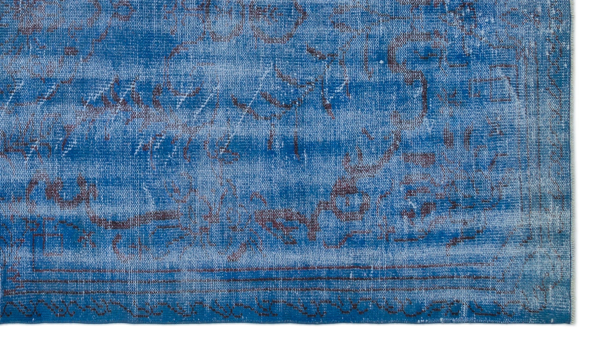 Atina Blue Vintage Wool Handmade Area Rug 5'5" x 9'3"