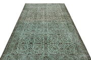 Atina Green Vintage Wool Handmade Area Rug 5'9" x 9'5"